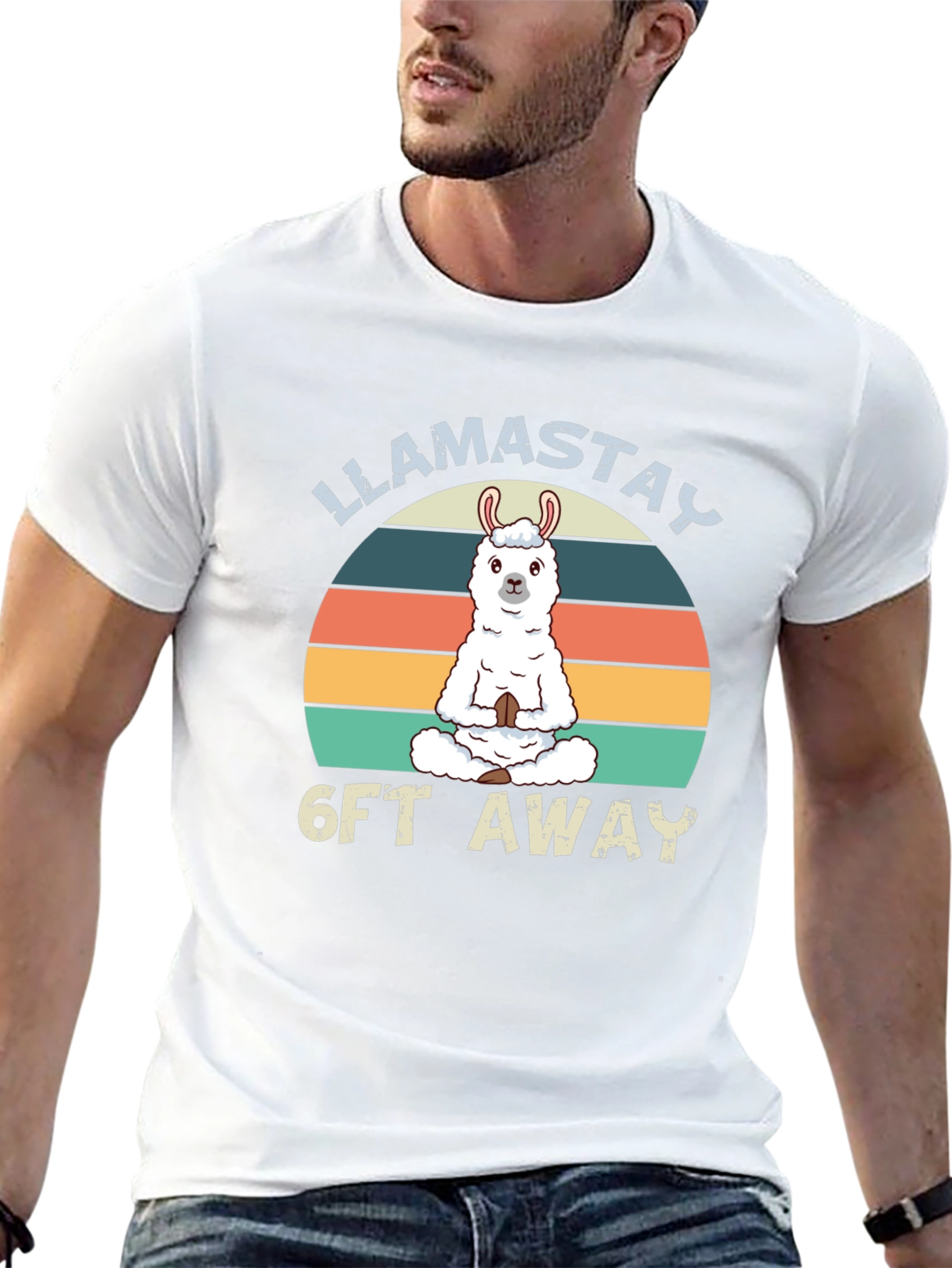 Llamastay 6ft Away T-Shirt Black