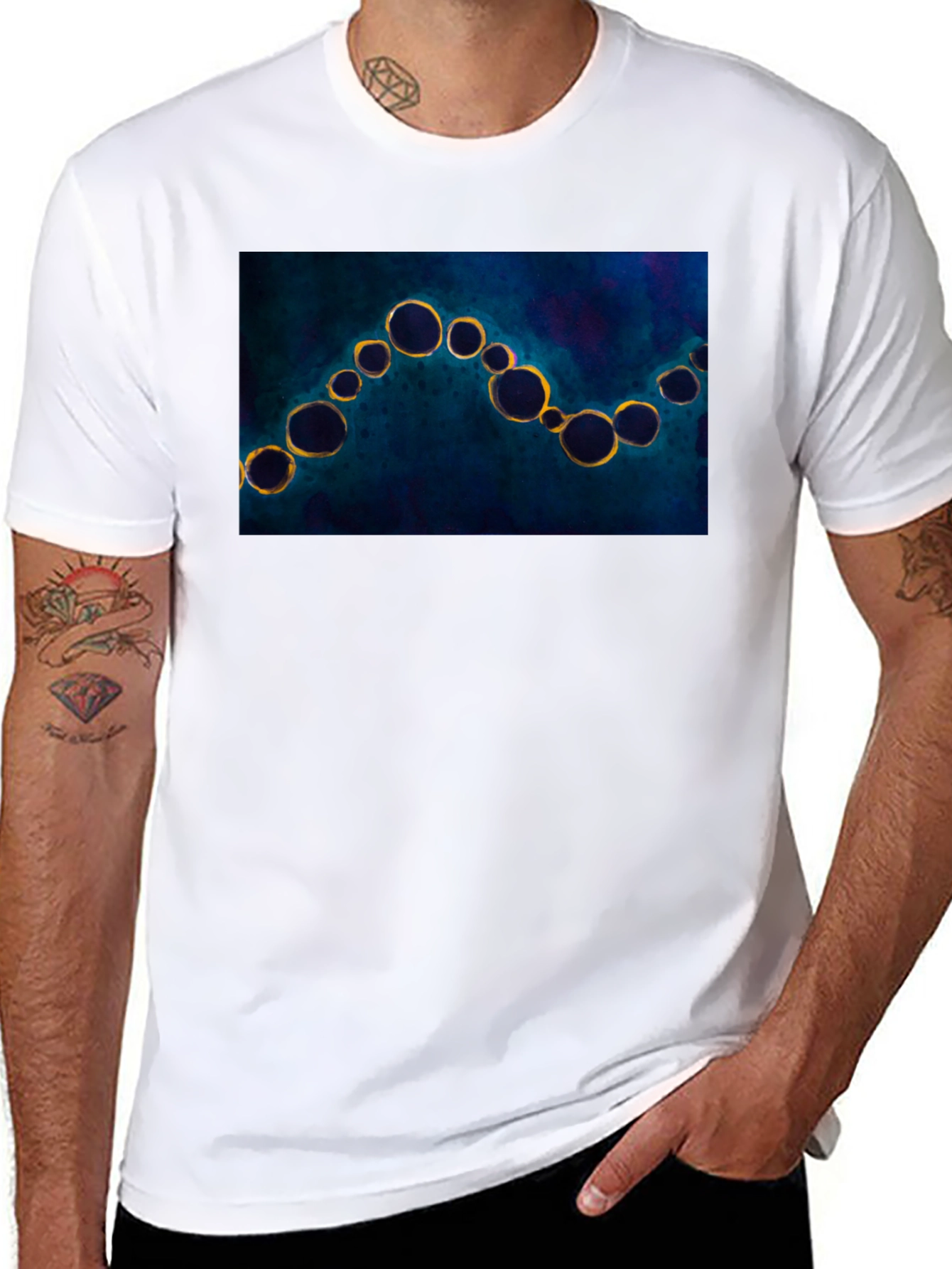 Abstract Bubbles Black T-Shirt