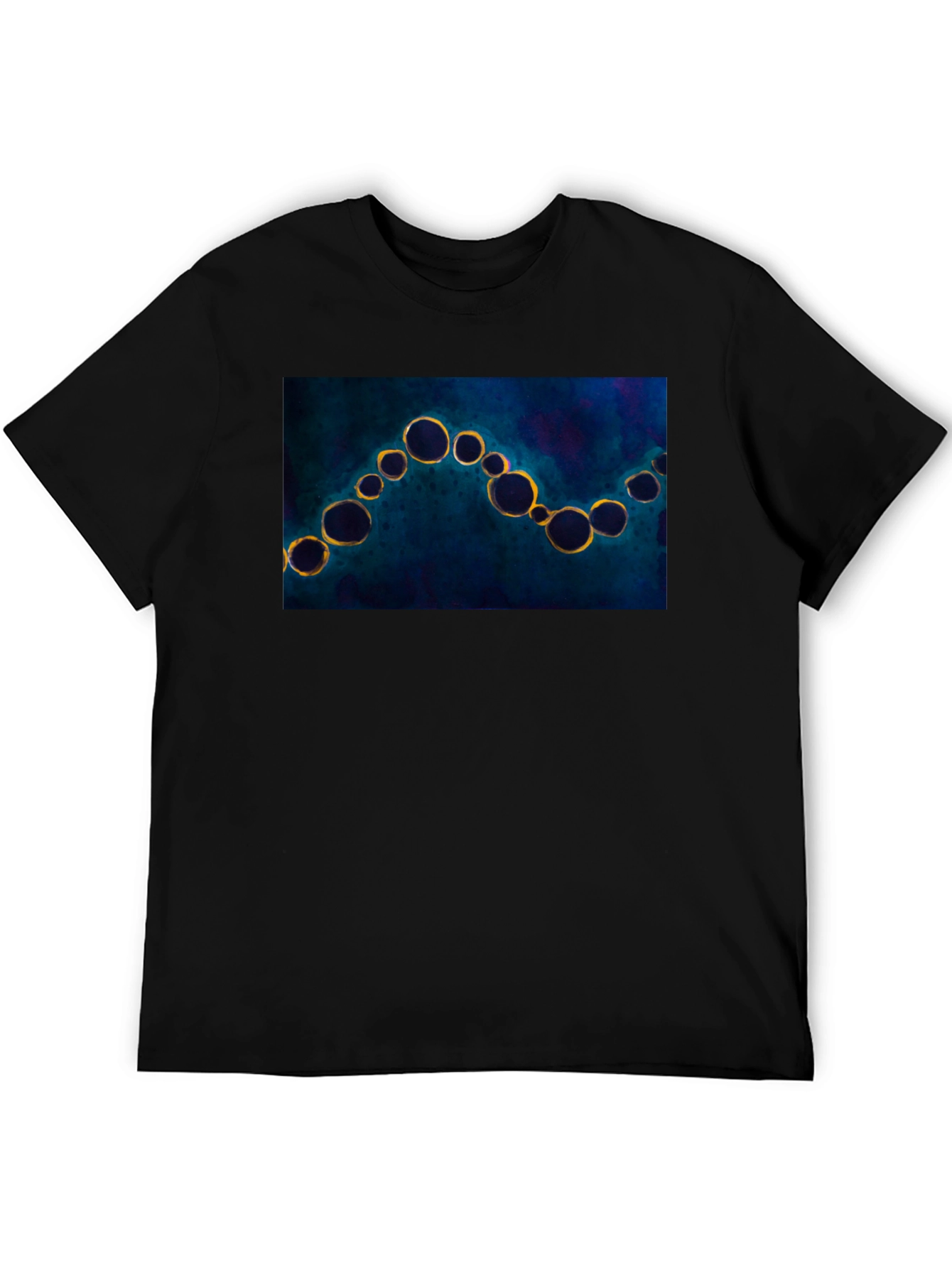 Abstract Bubbles Black T-Shirt