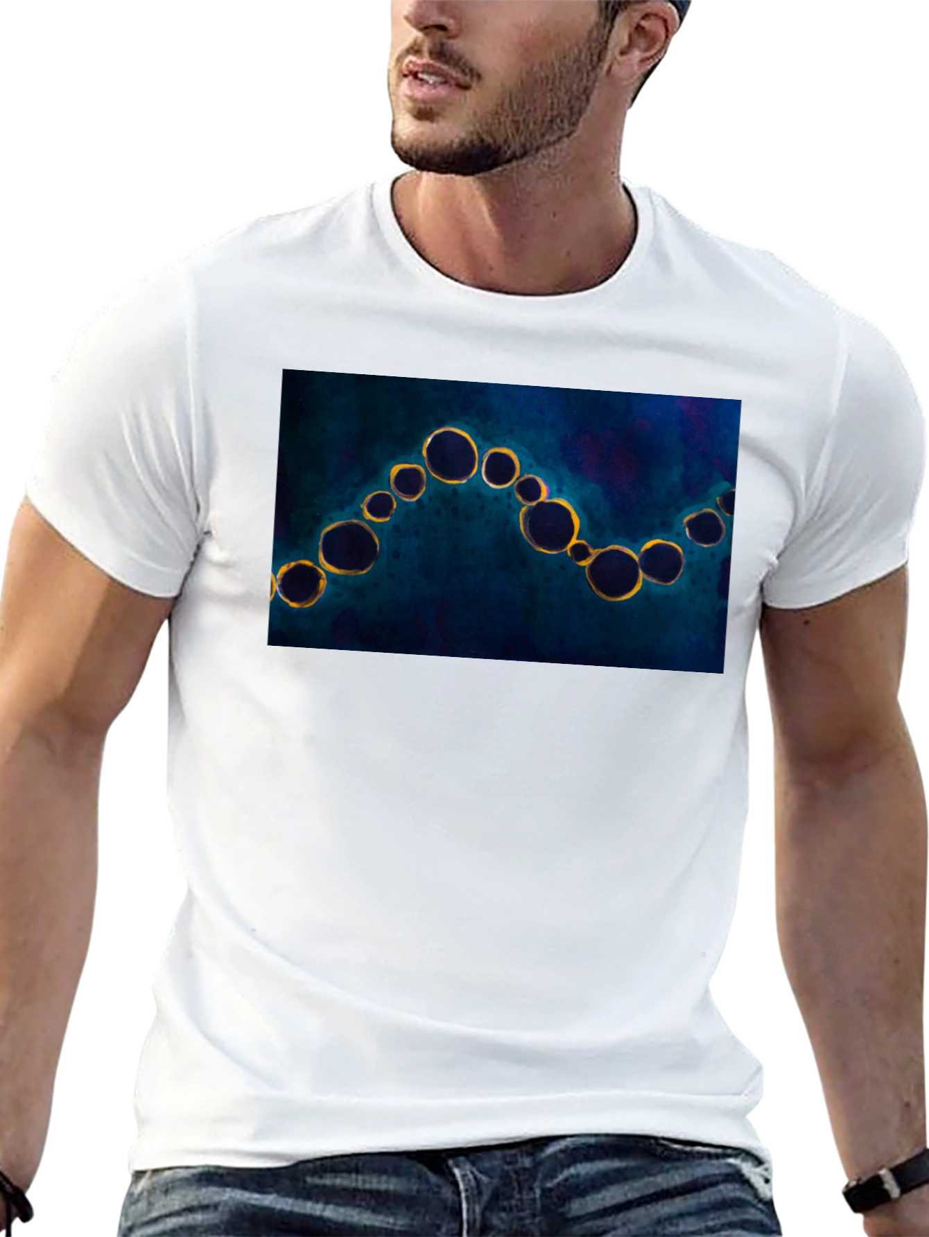 Abstract Bubbles Black T-Shirt