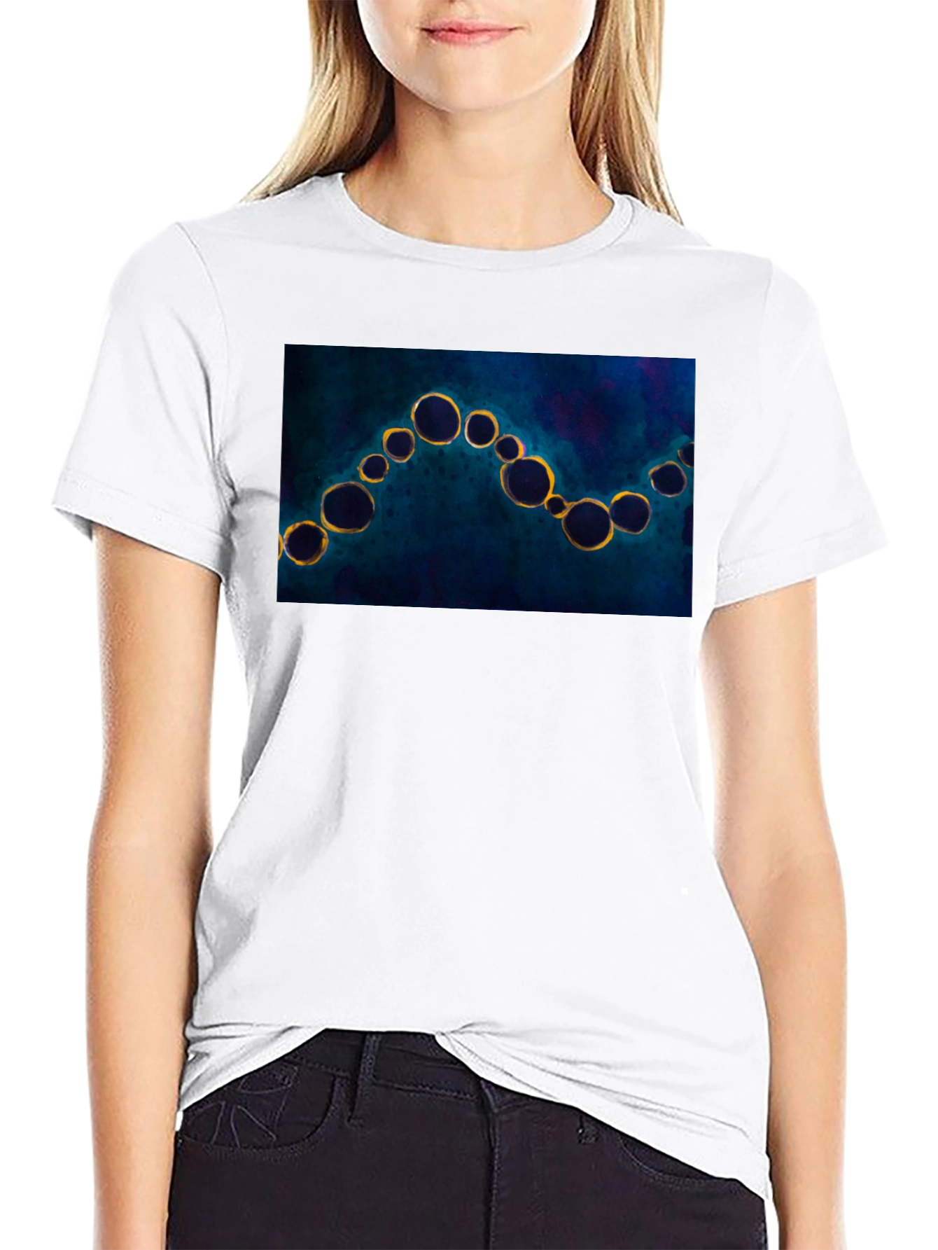 Abstract Bubbles Black T-Shirt