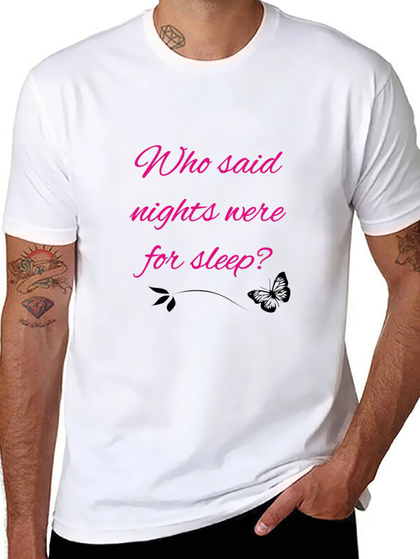 Who Said Nights Were For Sleep? Black Tee
