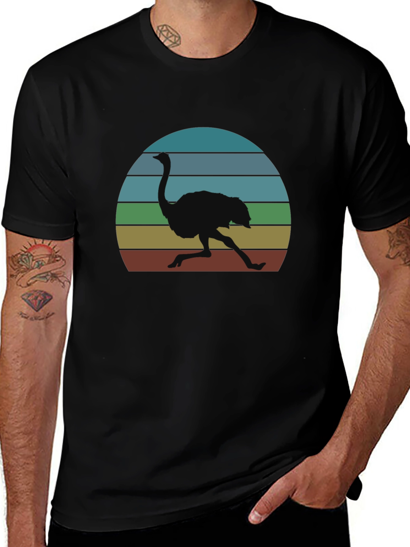 Retro Ostrich Sunset T-Shirt