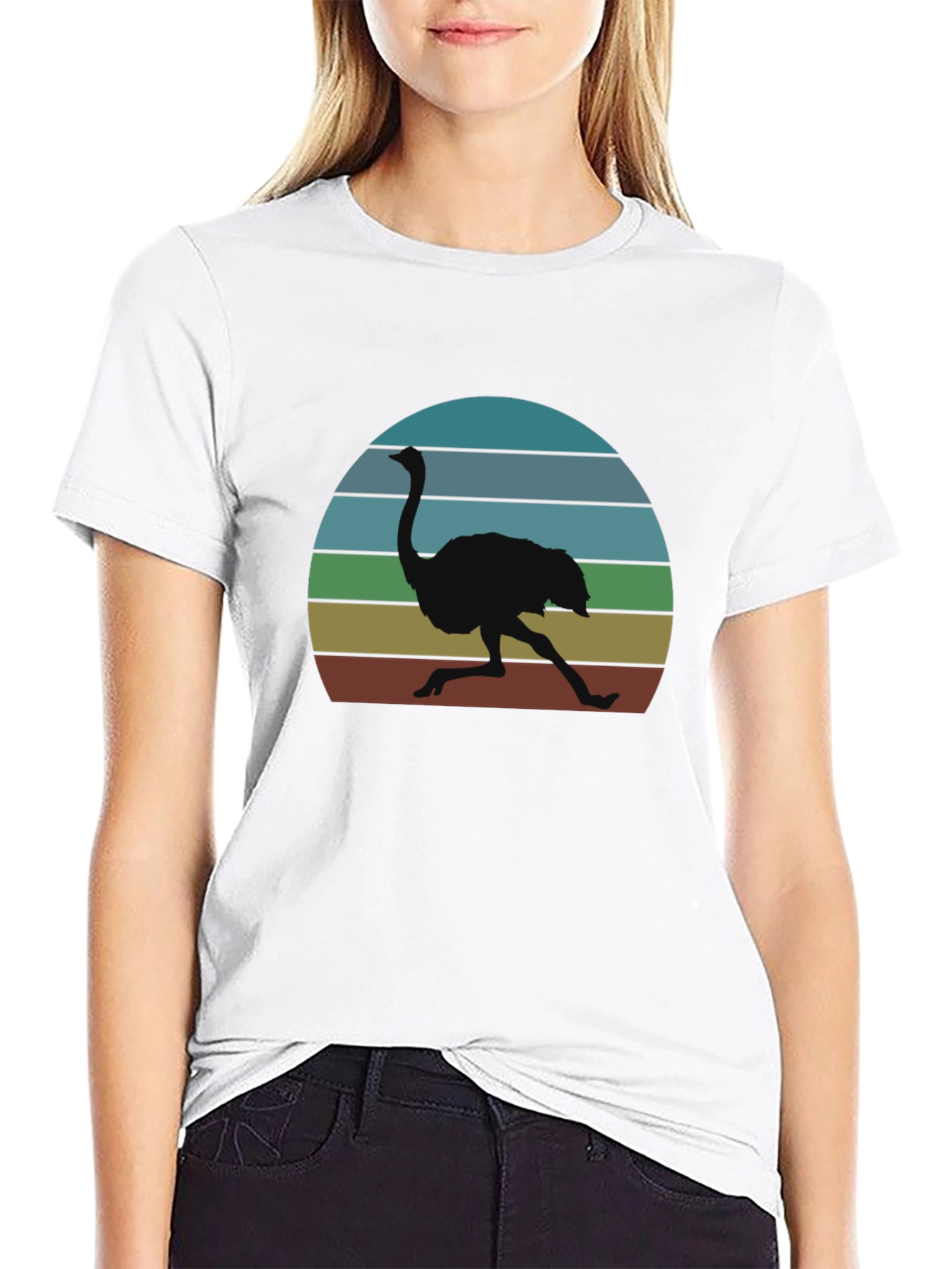 Retro Ostrich Sunset T-Shirt