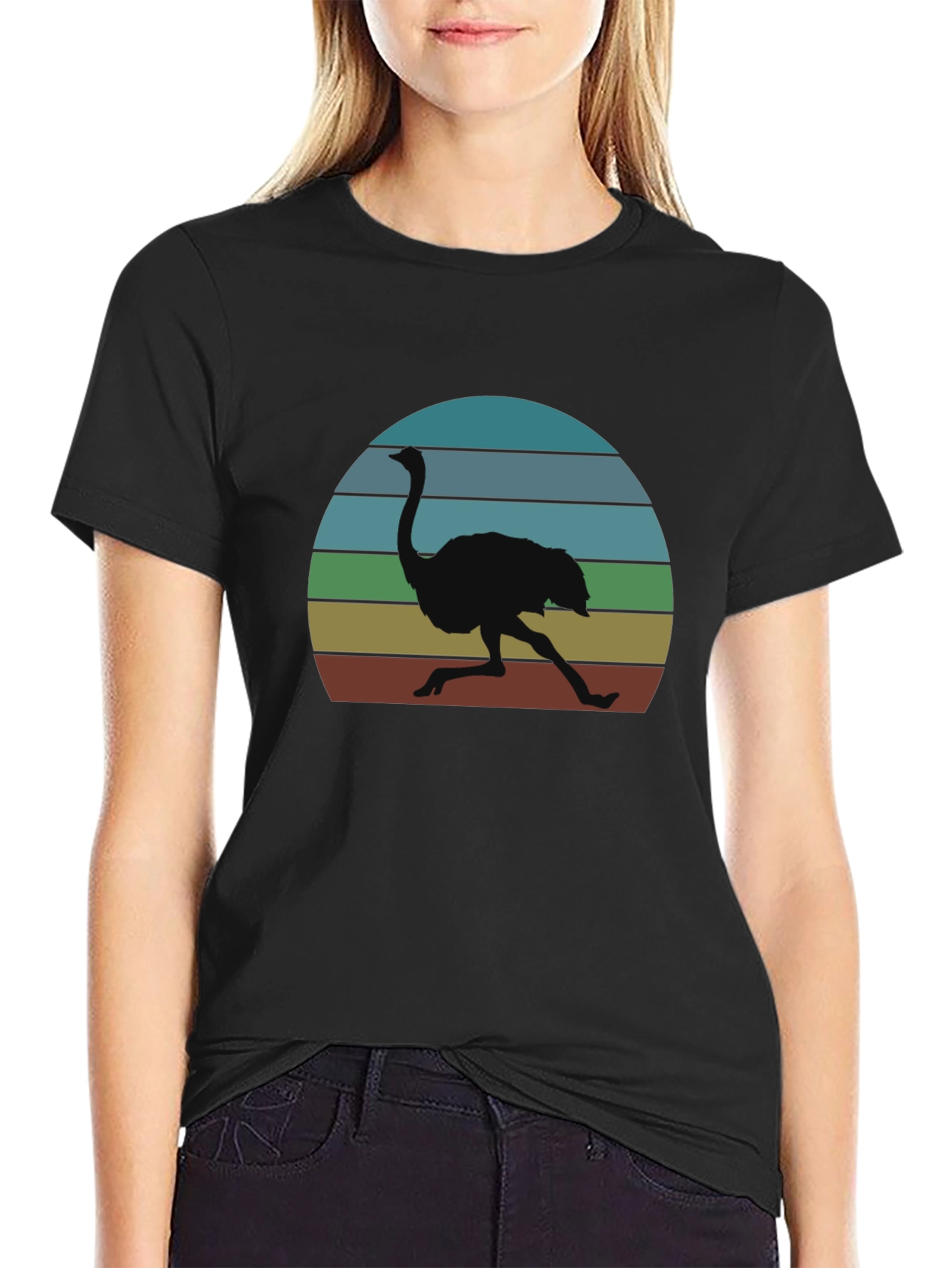 Retro Ostrich Sunset T-Shirt