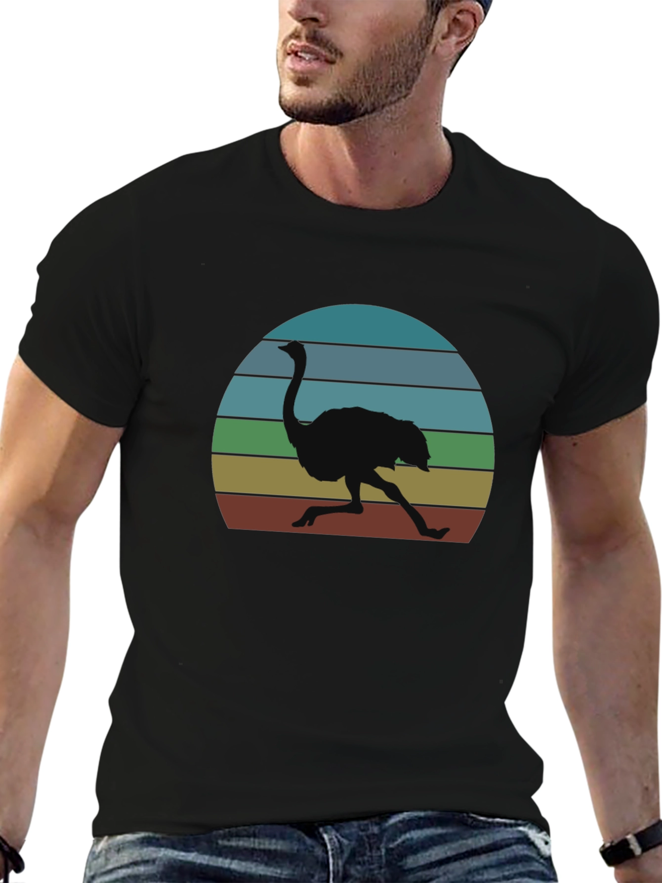 Retro Ostrich Sunset T-Shirt