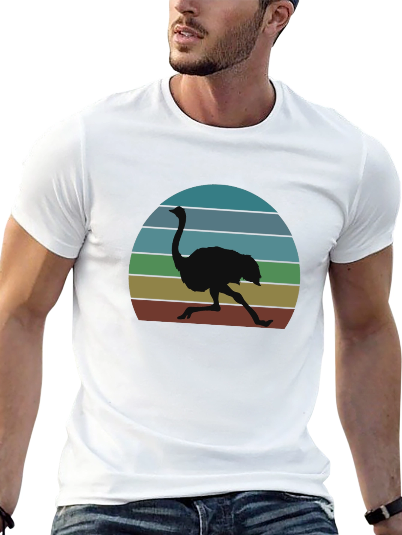 Retro Ostrich Sunset T-Shirt