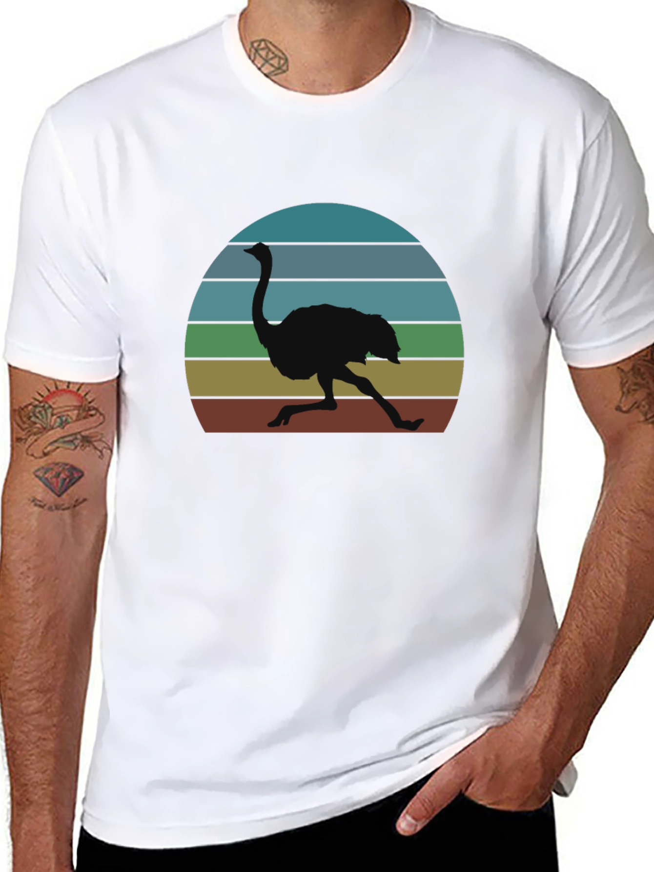 Retro Ostrich Sunset T-Shirt