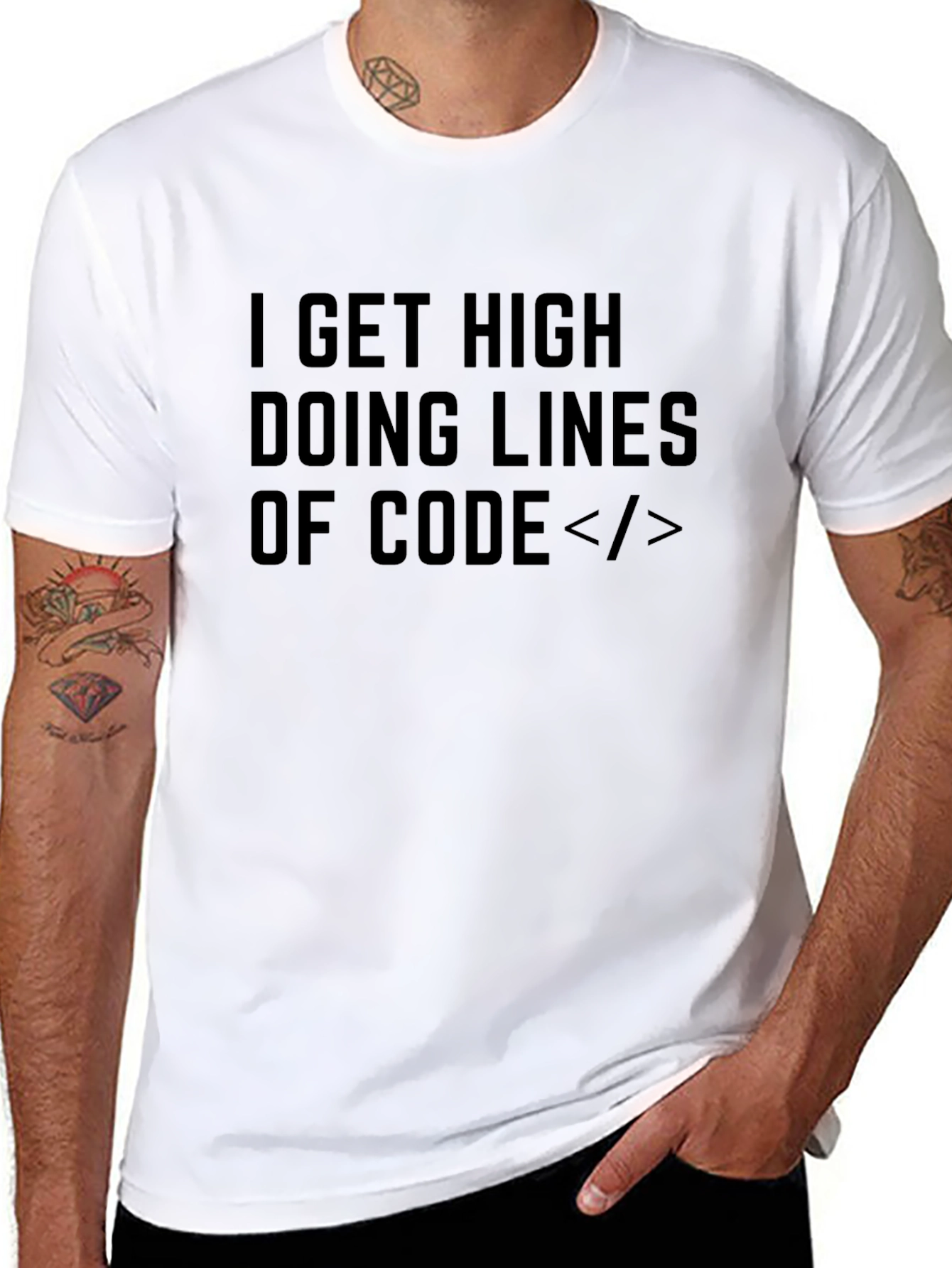 I Get High Doing Lines of Code T-Shirt