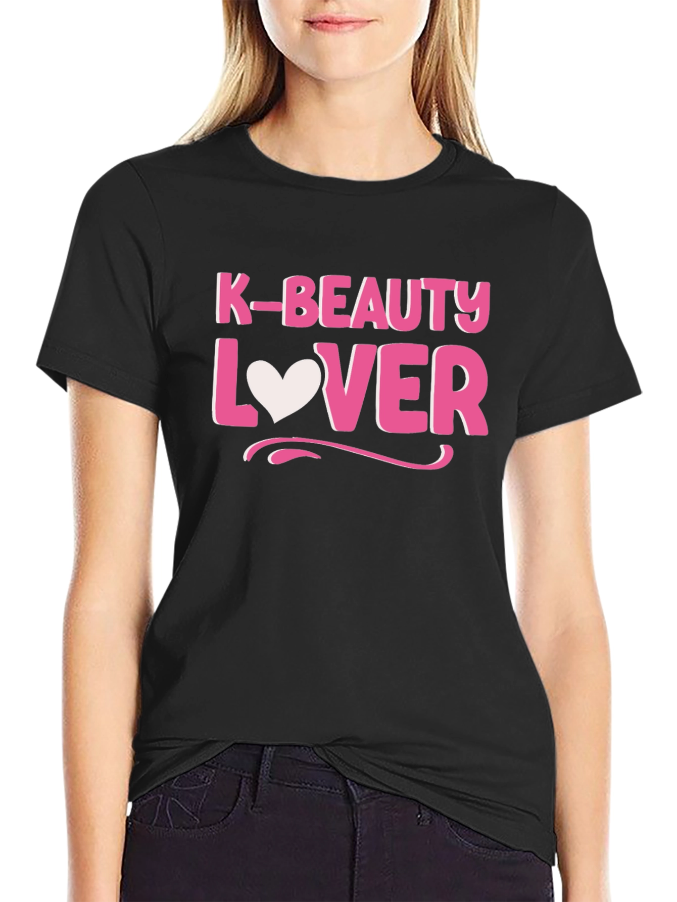 K-Beauty Lover Black Cotton Tee