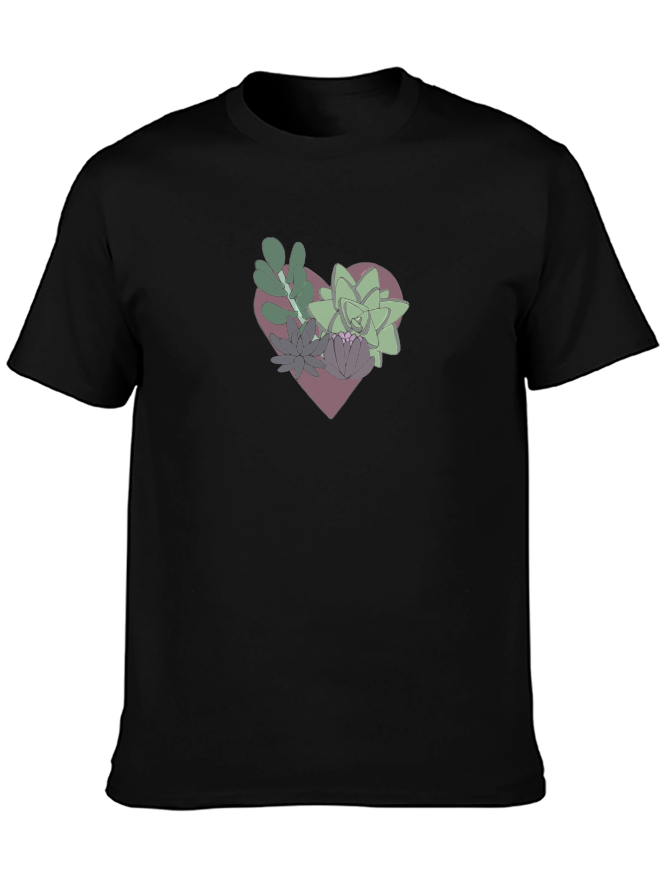 Heart of Succulents Graphic Tee - Black