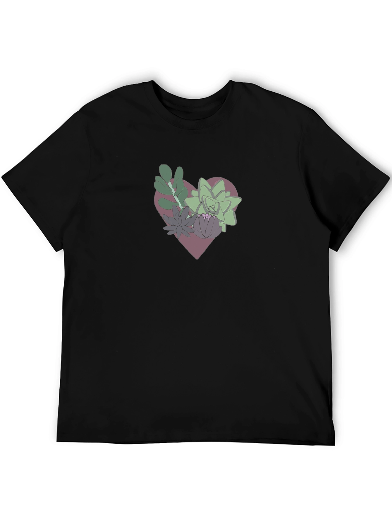 Heart of Succulents Graphic Tee - Black