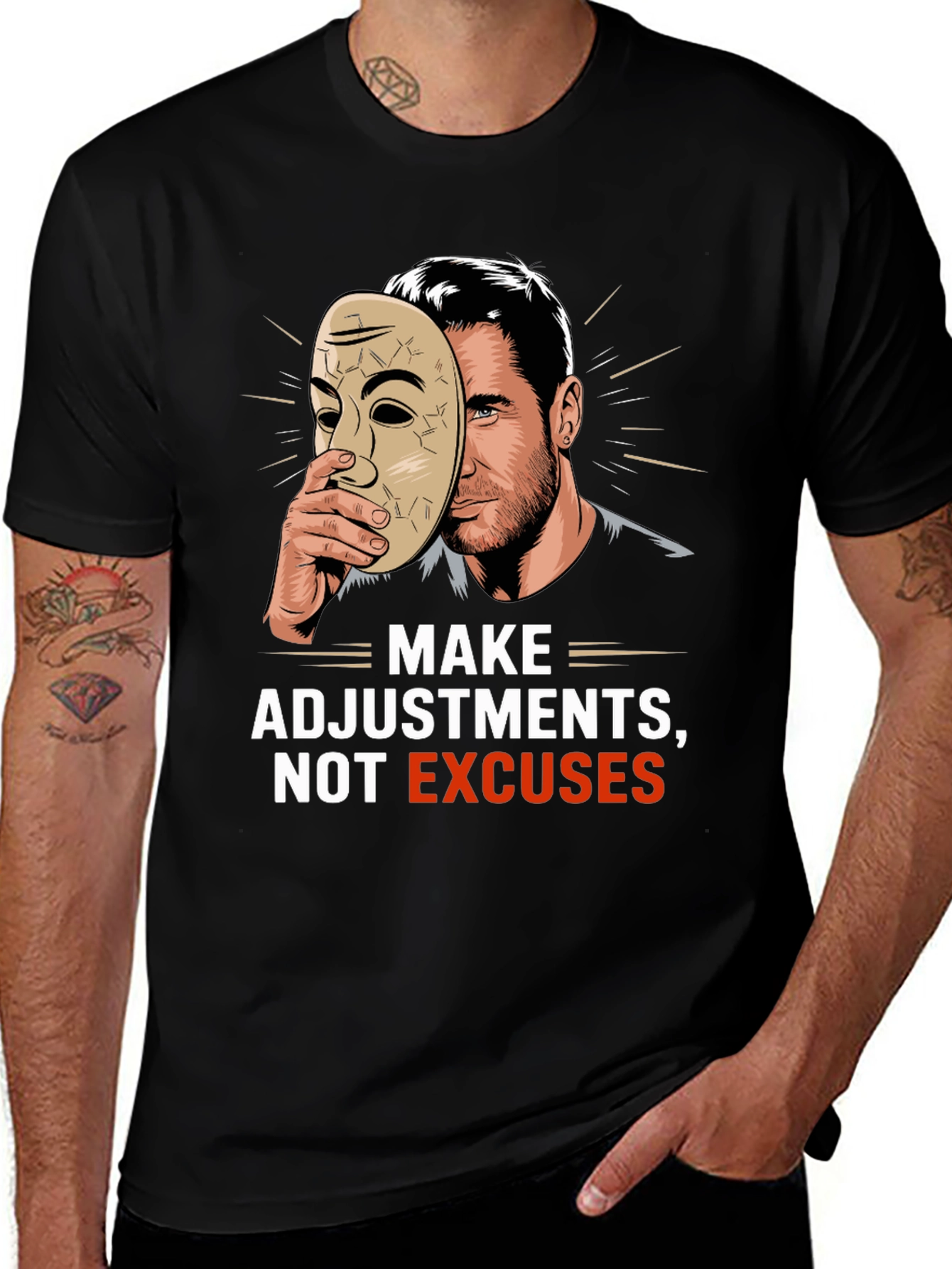 Make Adjustments Not Excuses Black T-Shirt