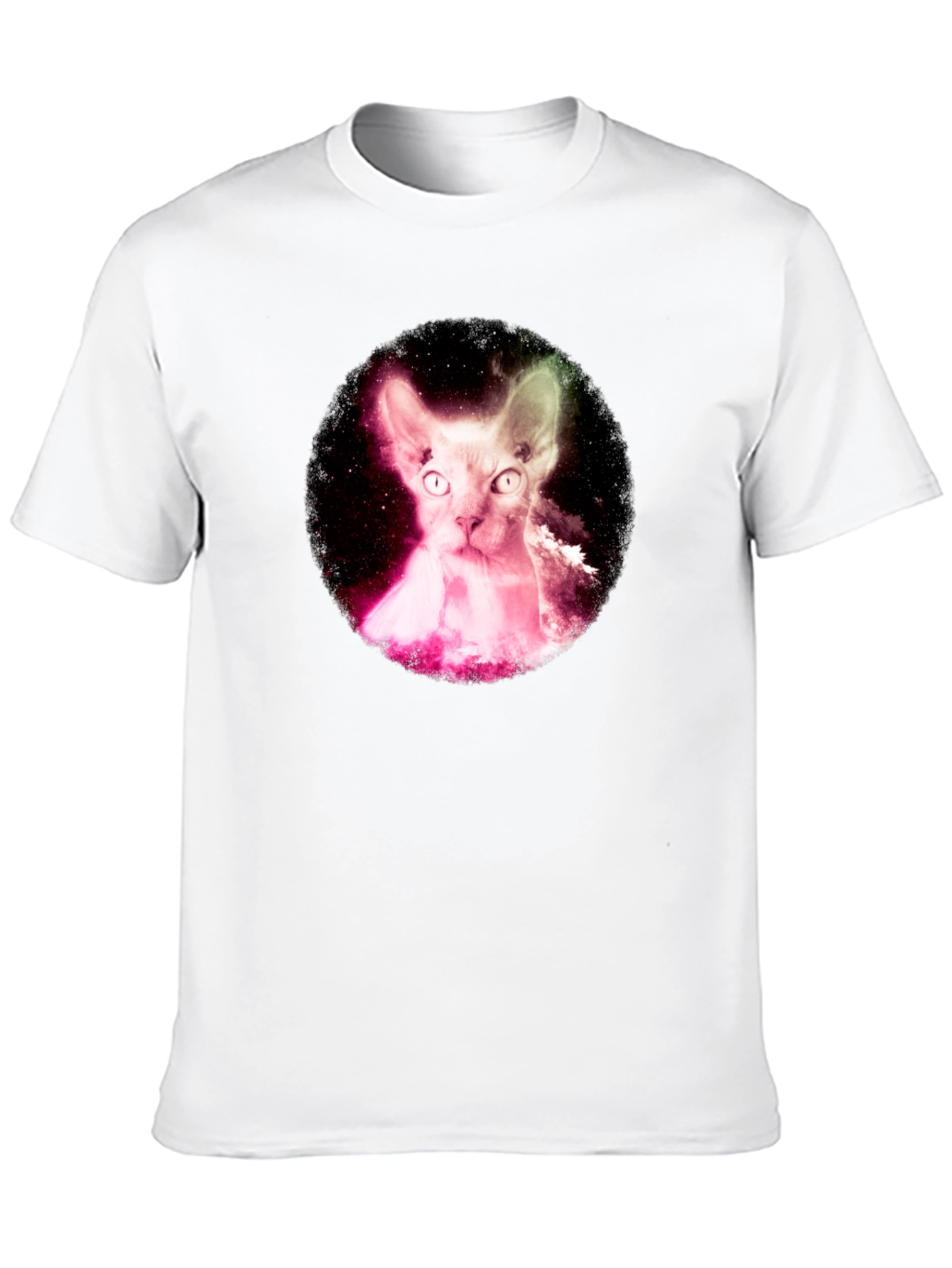 Cosmic Sphynx Cat Black T-Shirt