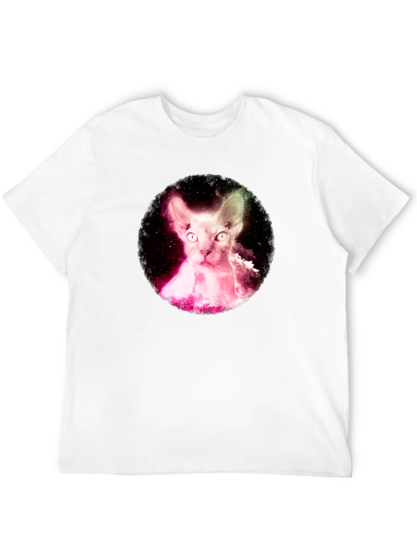 Cosmic Sphynx Cat Black T-Shirt