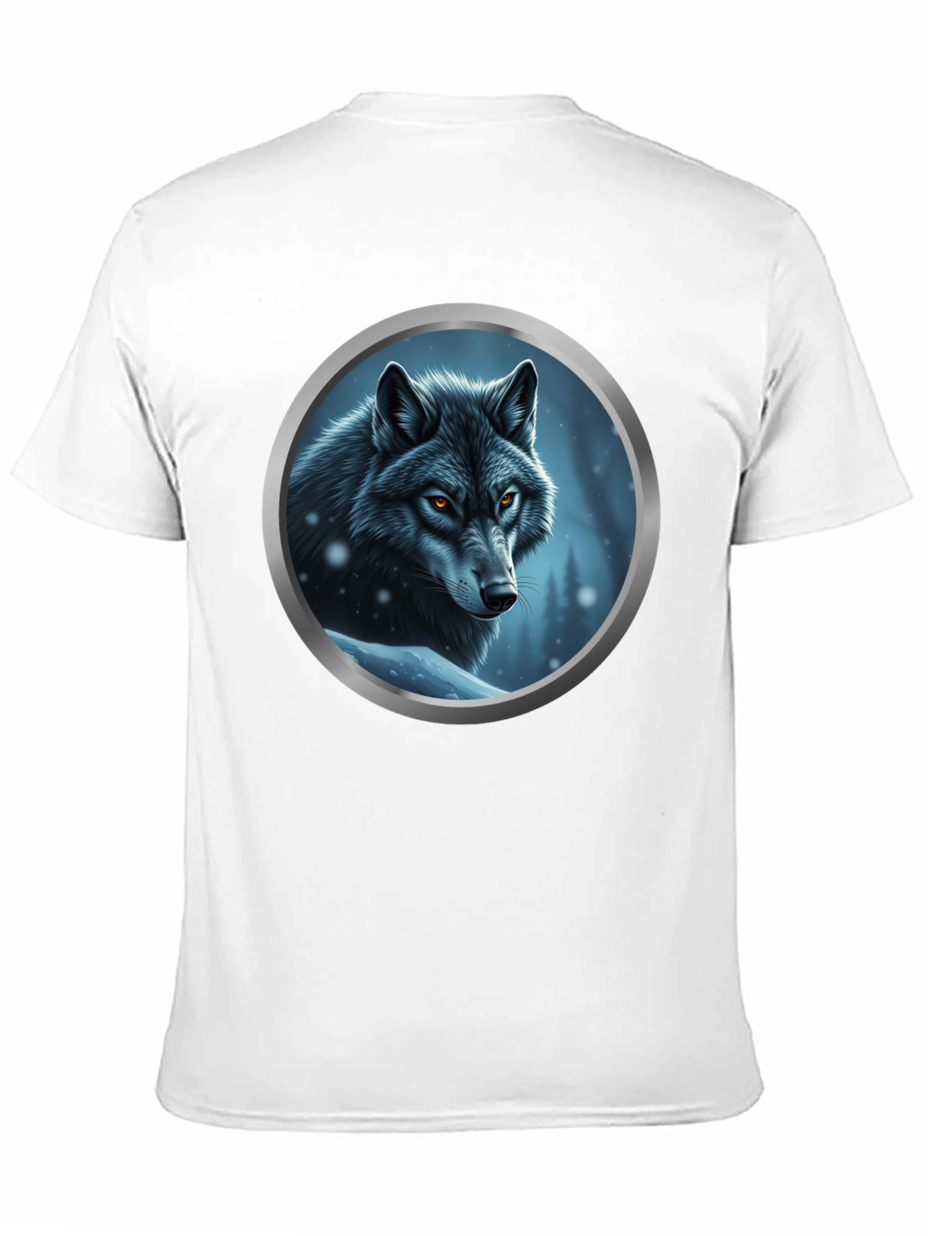 Wolf Portrait Graphic Tee - Black Cotton Blend