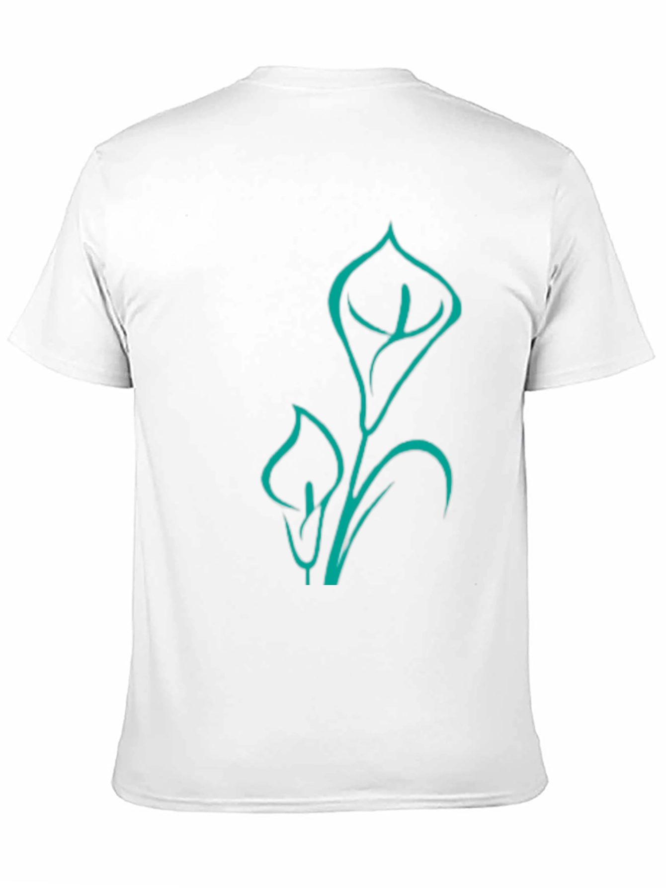 Modern Lily Graphic Tee - Black Cotton Blend