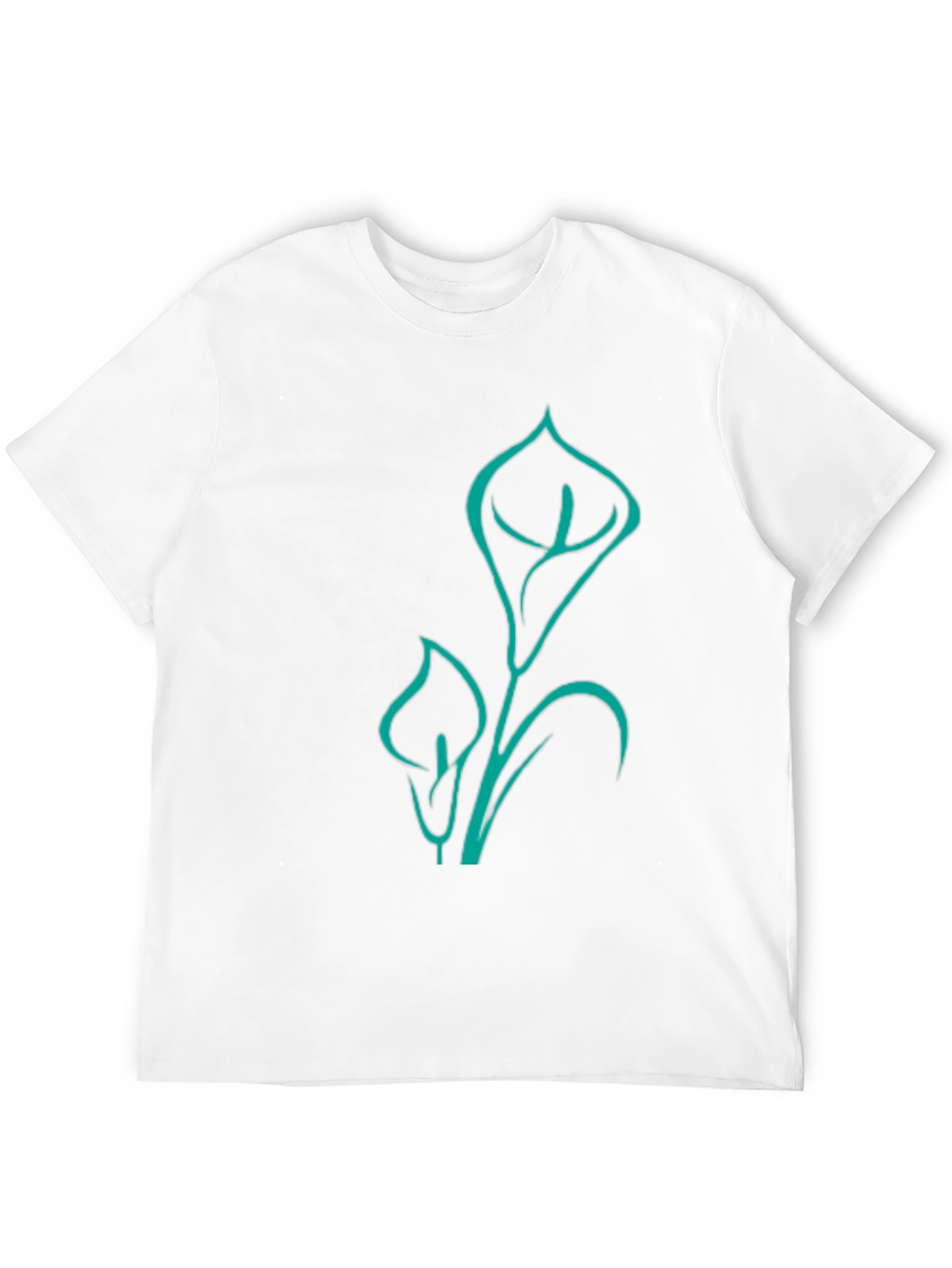 Modern Lily Graphic Tee - Black Cotton Blend