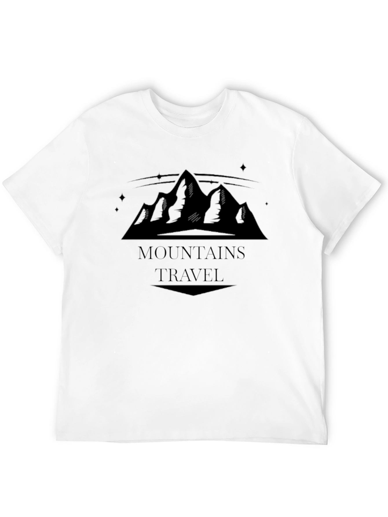 Mountains Travel Black Graphic T-Shirt