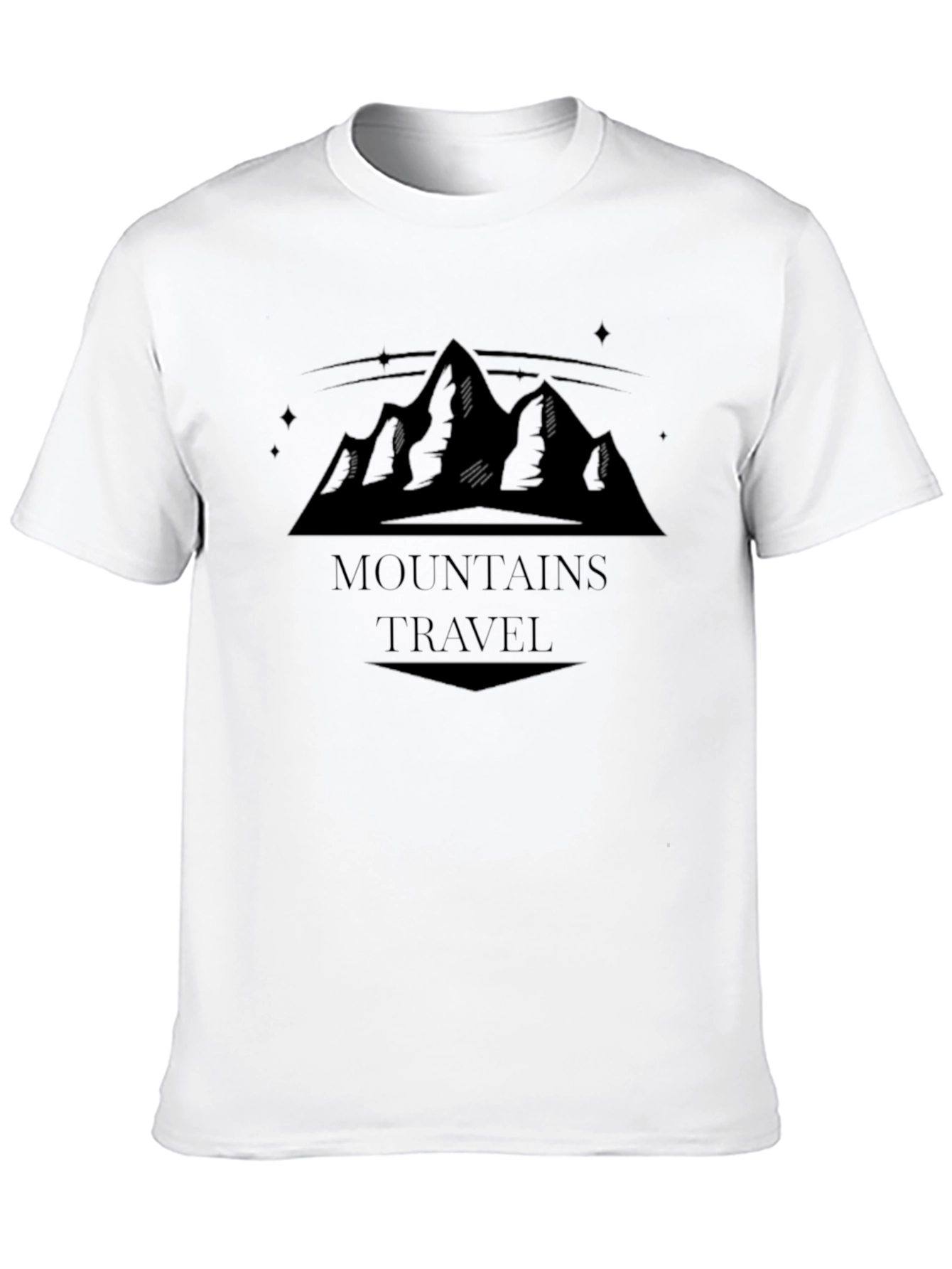 Mountains Travel Black Graphic T-Shirt