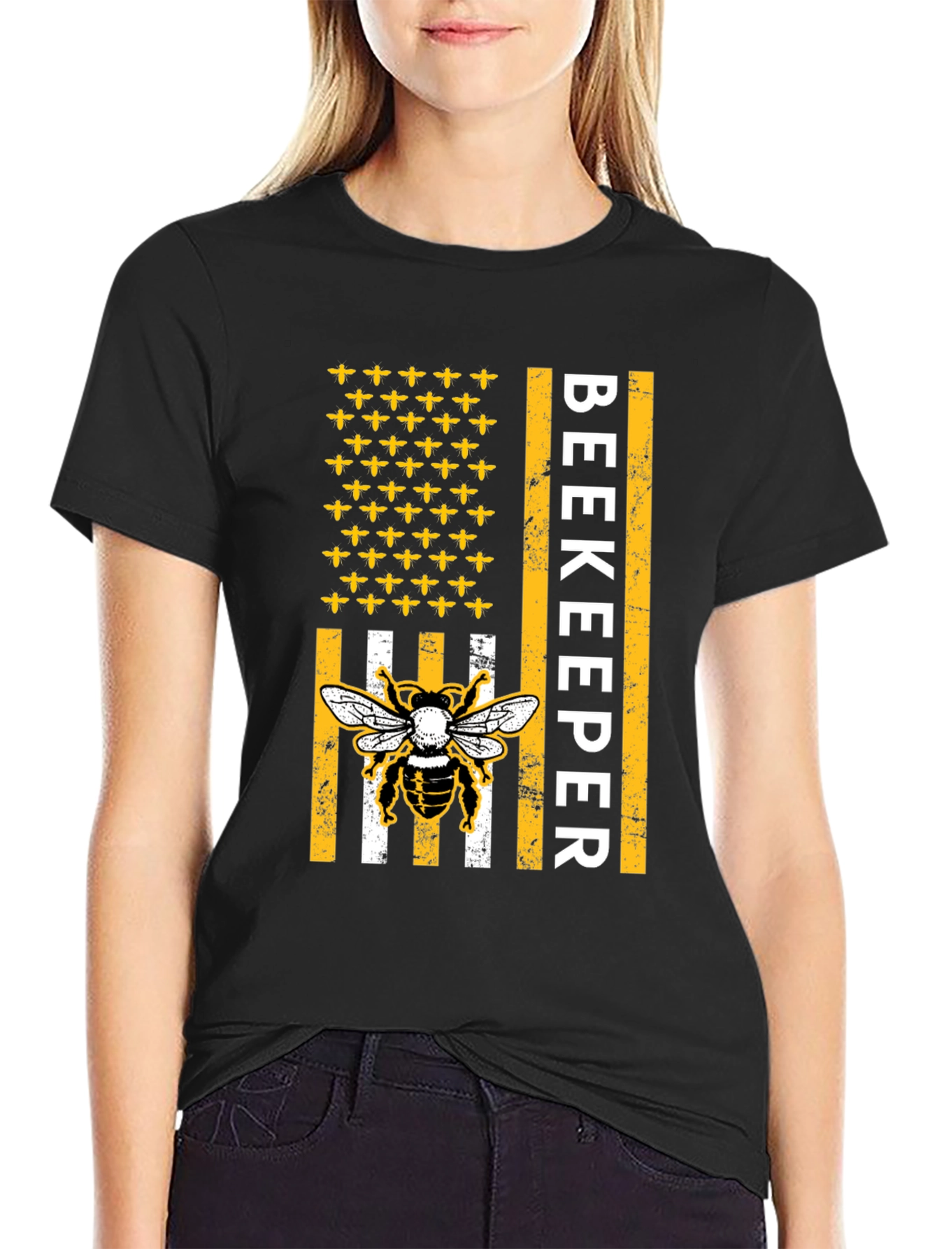 Beekeeper American Flag Bee T-Shirt