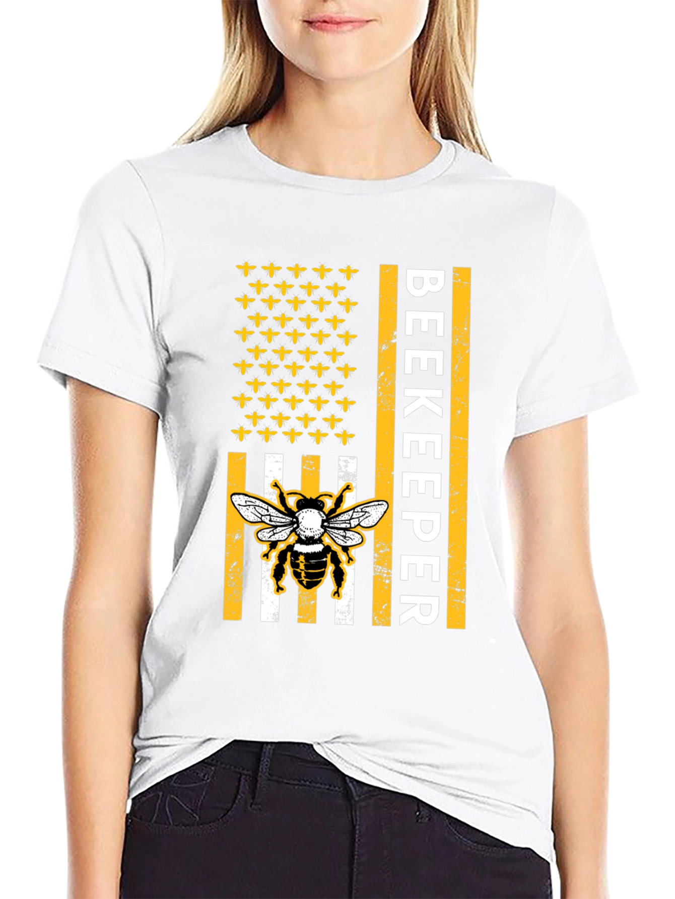 Beekeeper American Flag Bee T-Shirt