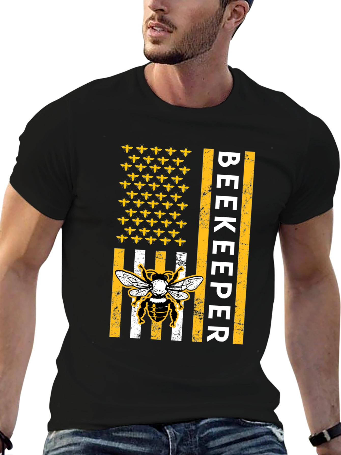 Beekeeper American Flag Bee T-Shirt