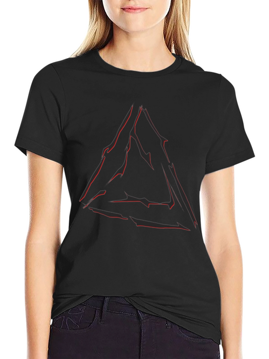 Mens Black T-Shirt with Abstract Triangle Graphic