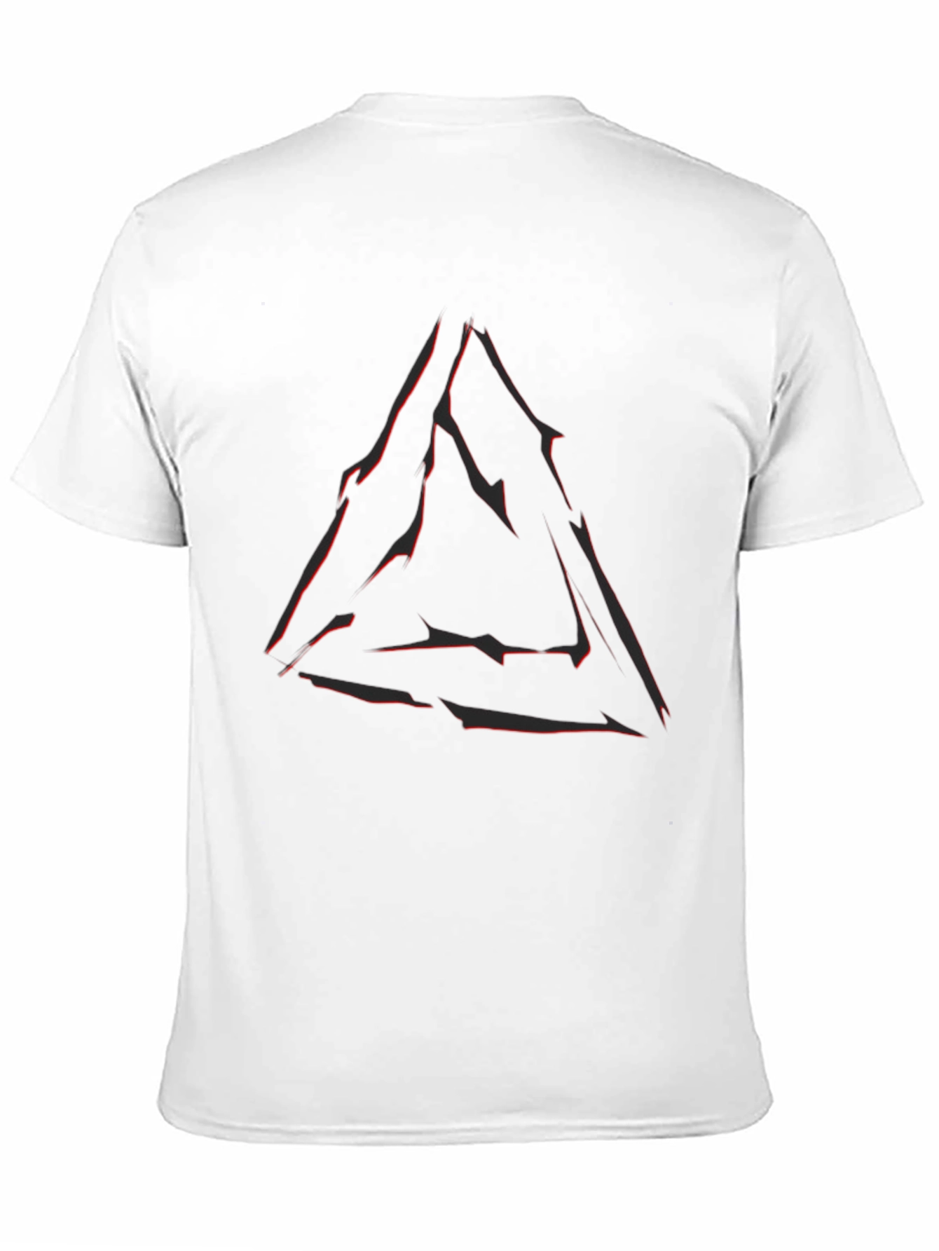 Mens Black T-Shirt with Abstract Triangle Graphic