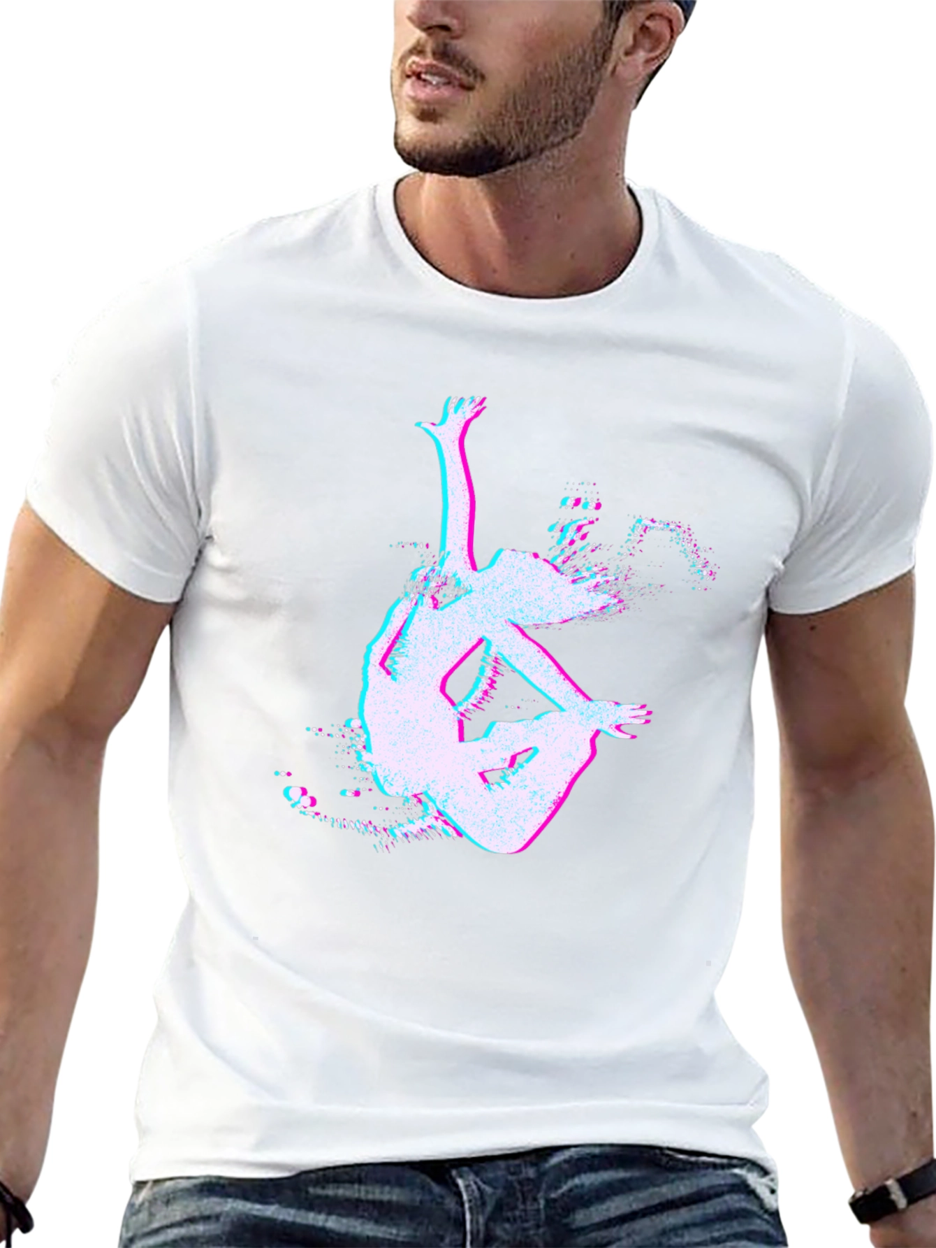 Glitch Art Black T-Shirt - Unique Design