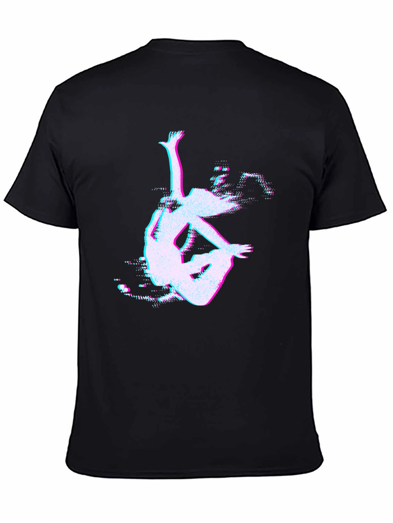 Glitch Art Black T-Shirt - Unique Design