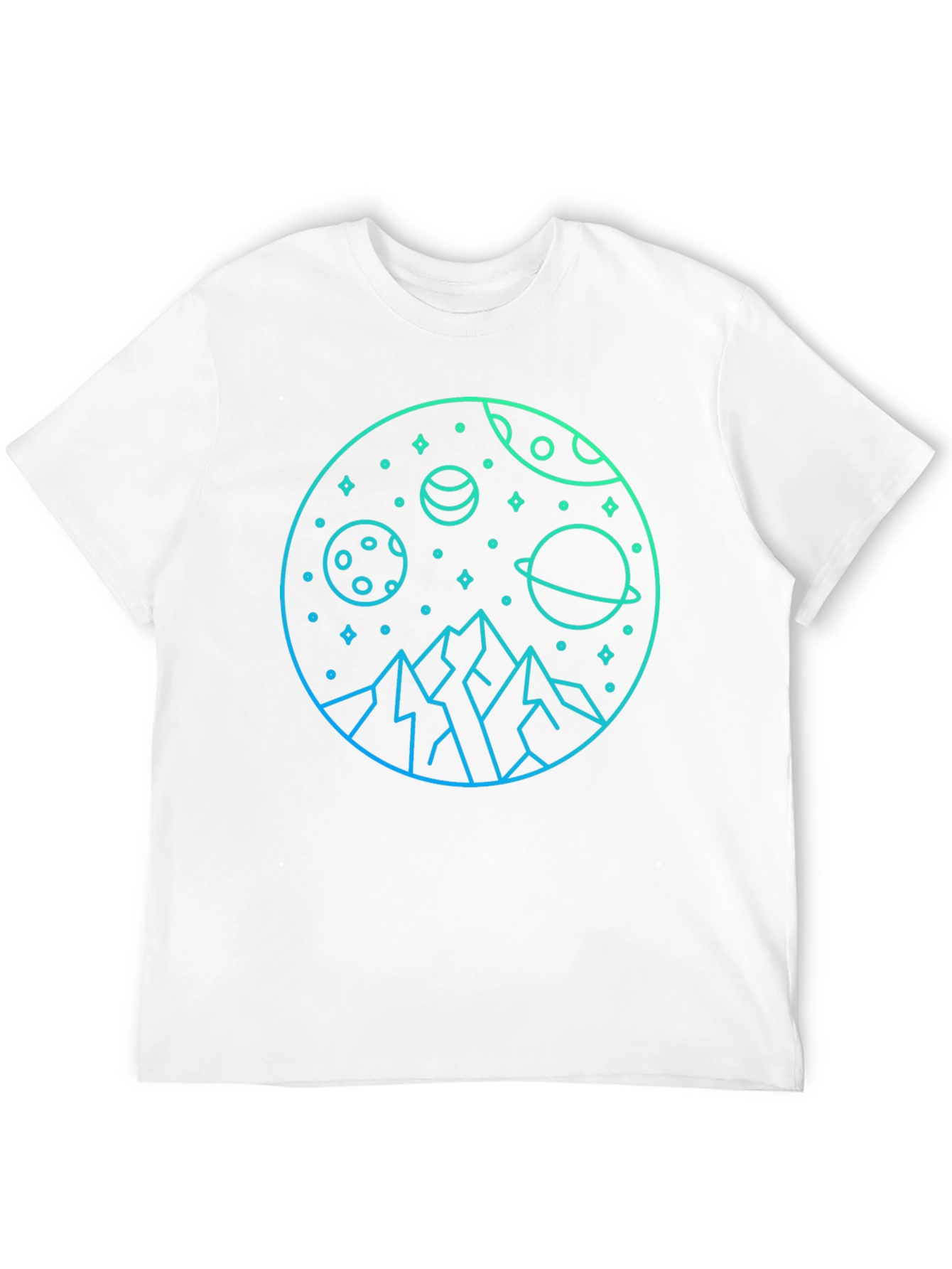 Cosmic Mountain Graphic T-Shirt - Black