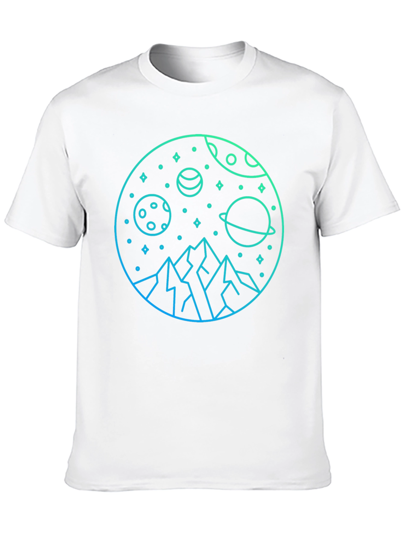 Cosmic Mountain Graphic T-Shirt - Black