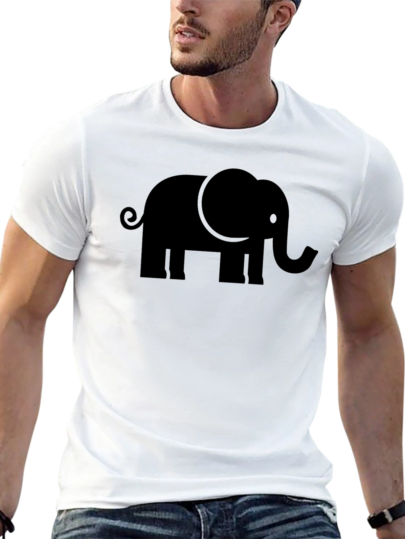 Black Elephant Graphic Tee - Mens Casual Shirt