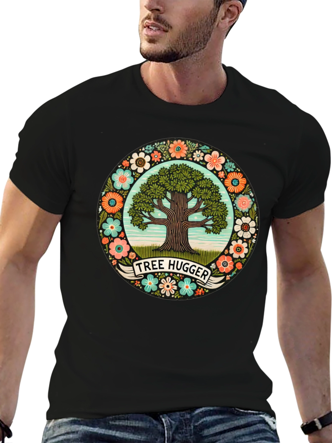 Tree Hugger Graphic Tee - Nature Lover Shirt