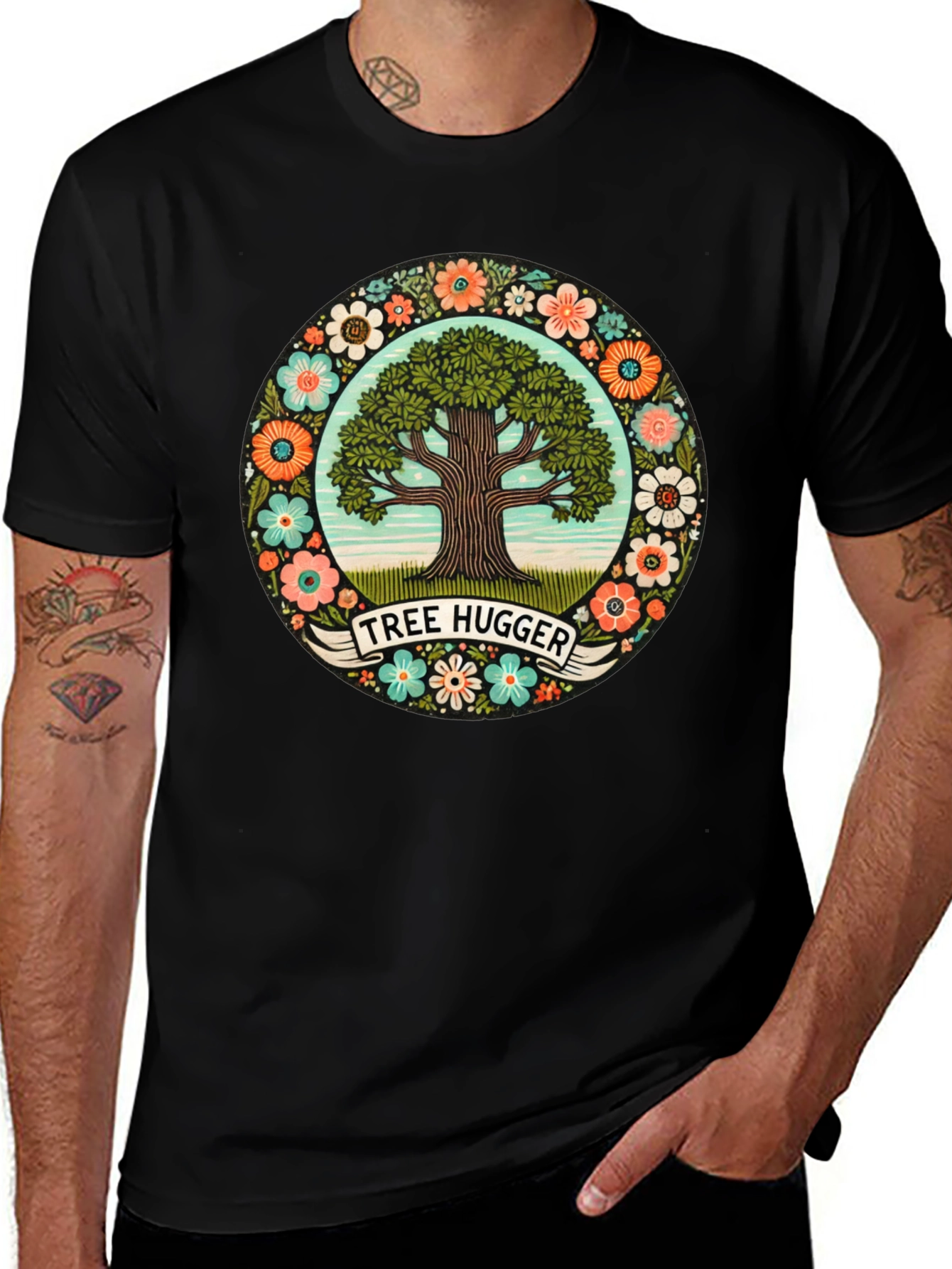 Tree Hugger Graphic Tee - Nature Lover Shirt