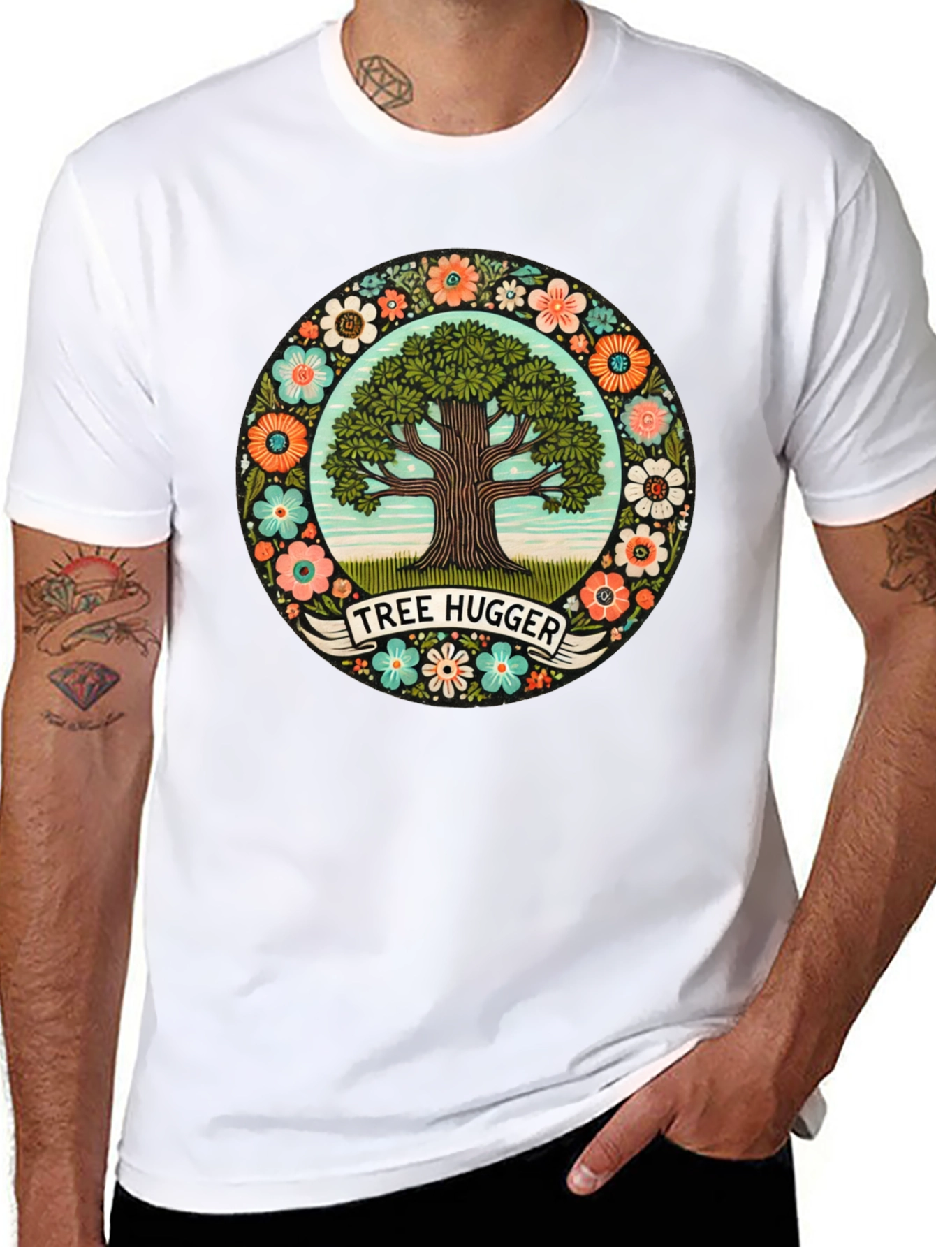 Tree Hugger Graphic Tee - Nature Lover Shirt