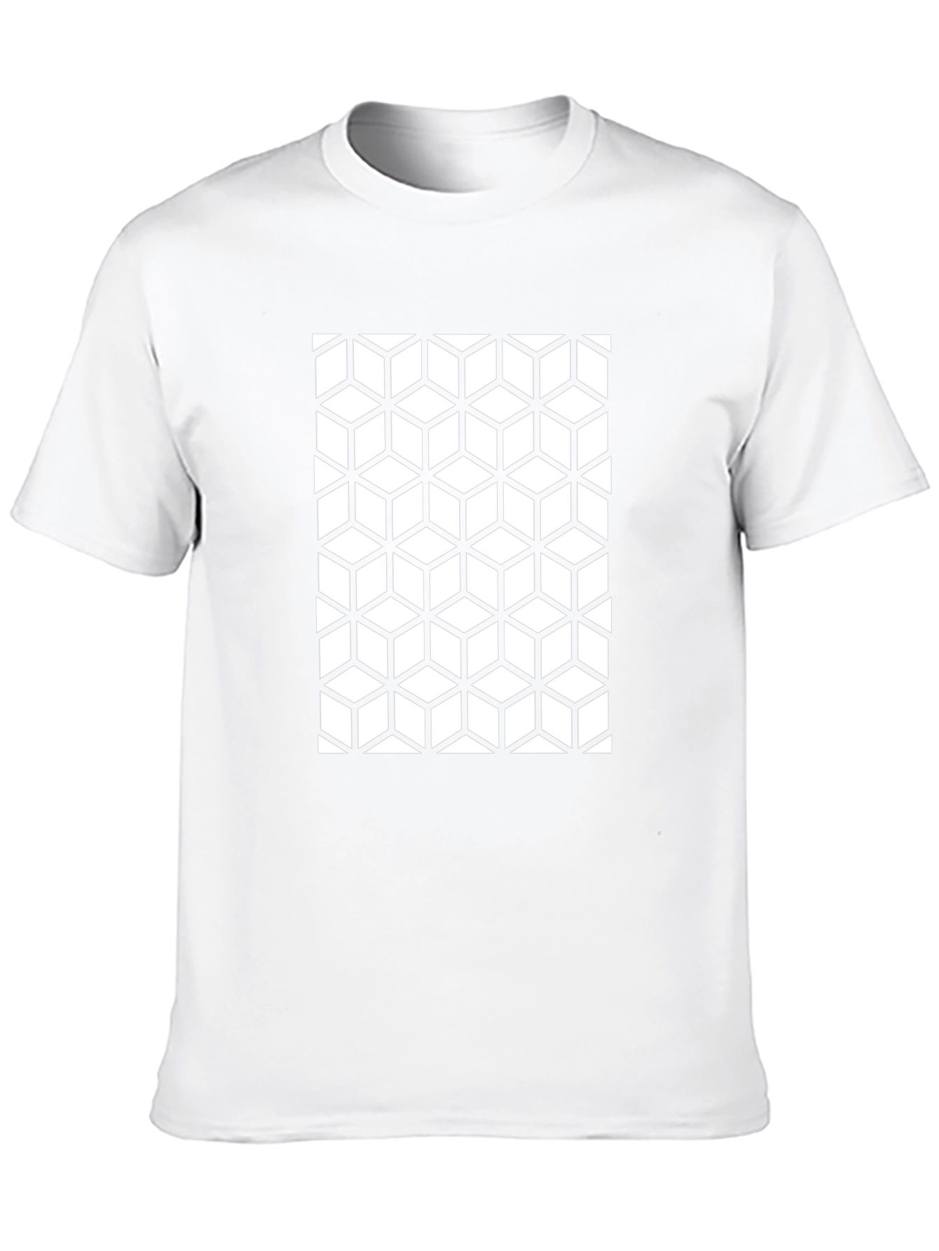 Geometric Cube Pattern Black T-Shirt