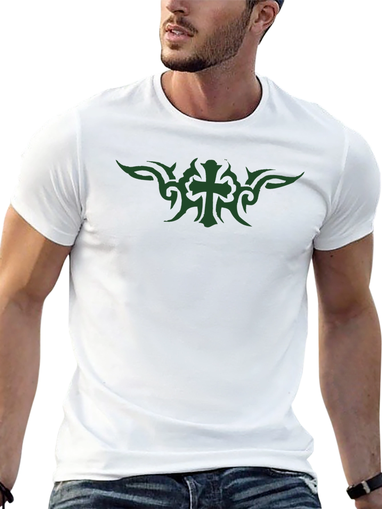 Tribal Cross Graphic Tee - Modern & Edgy