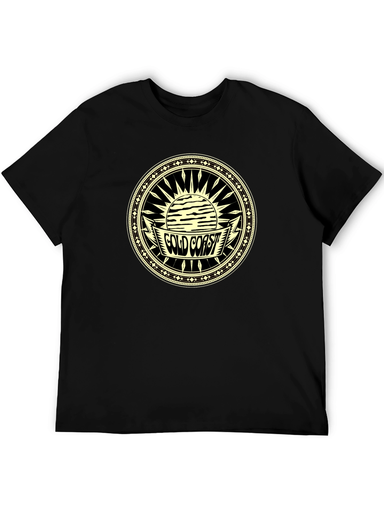 Gold Coast Graphic Tee - Classic Black Cotton T-Shirt
