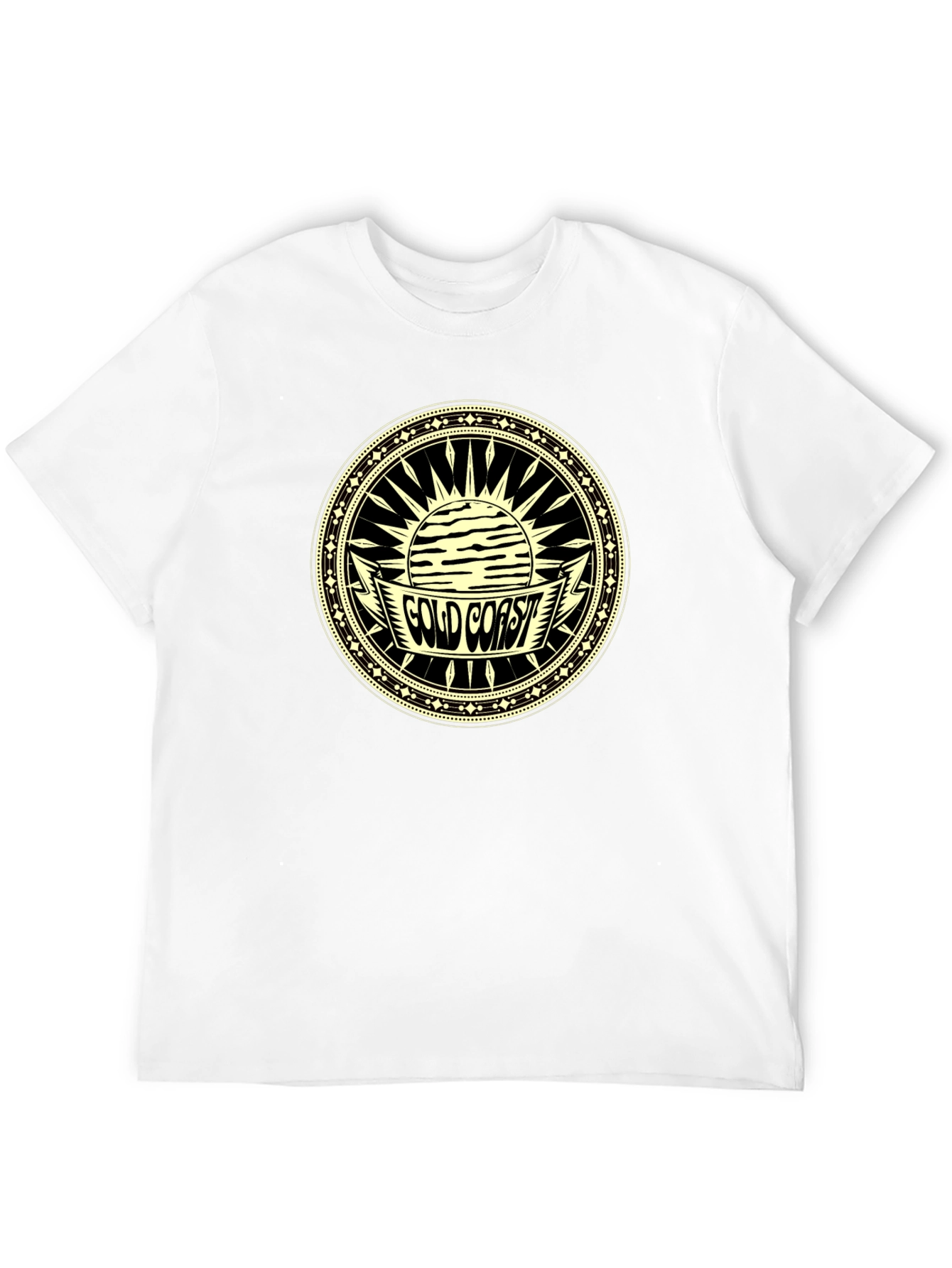 Gold Coast Graphic Tee - Classic Black Cotton T-Shirt