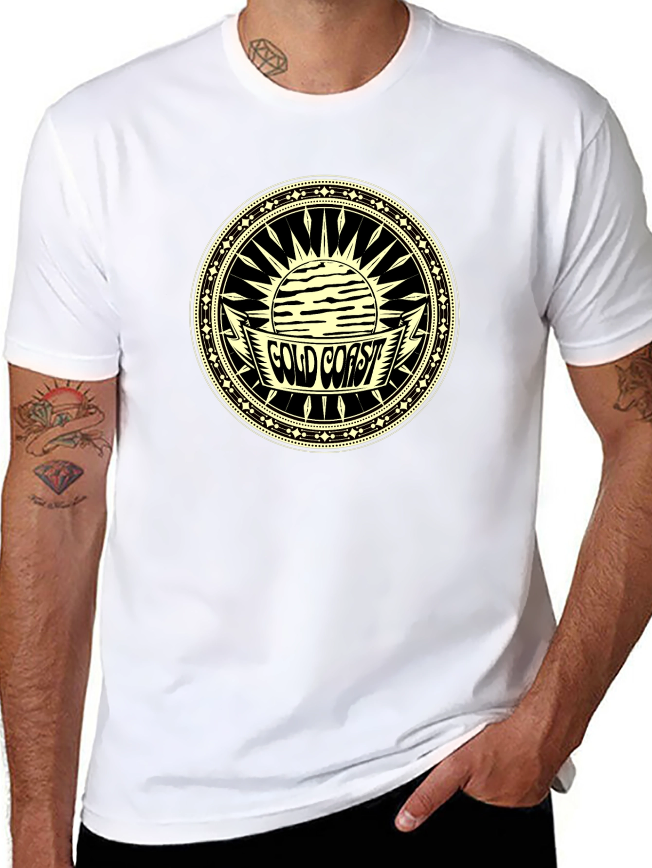 Gold Coast Graphic Tee - Classic Black Cotton T-Shirt