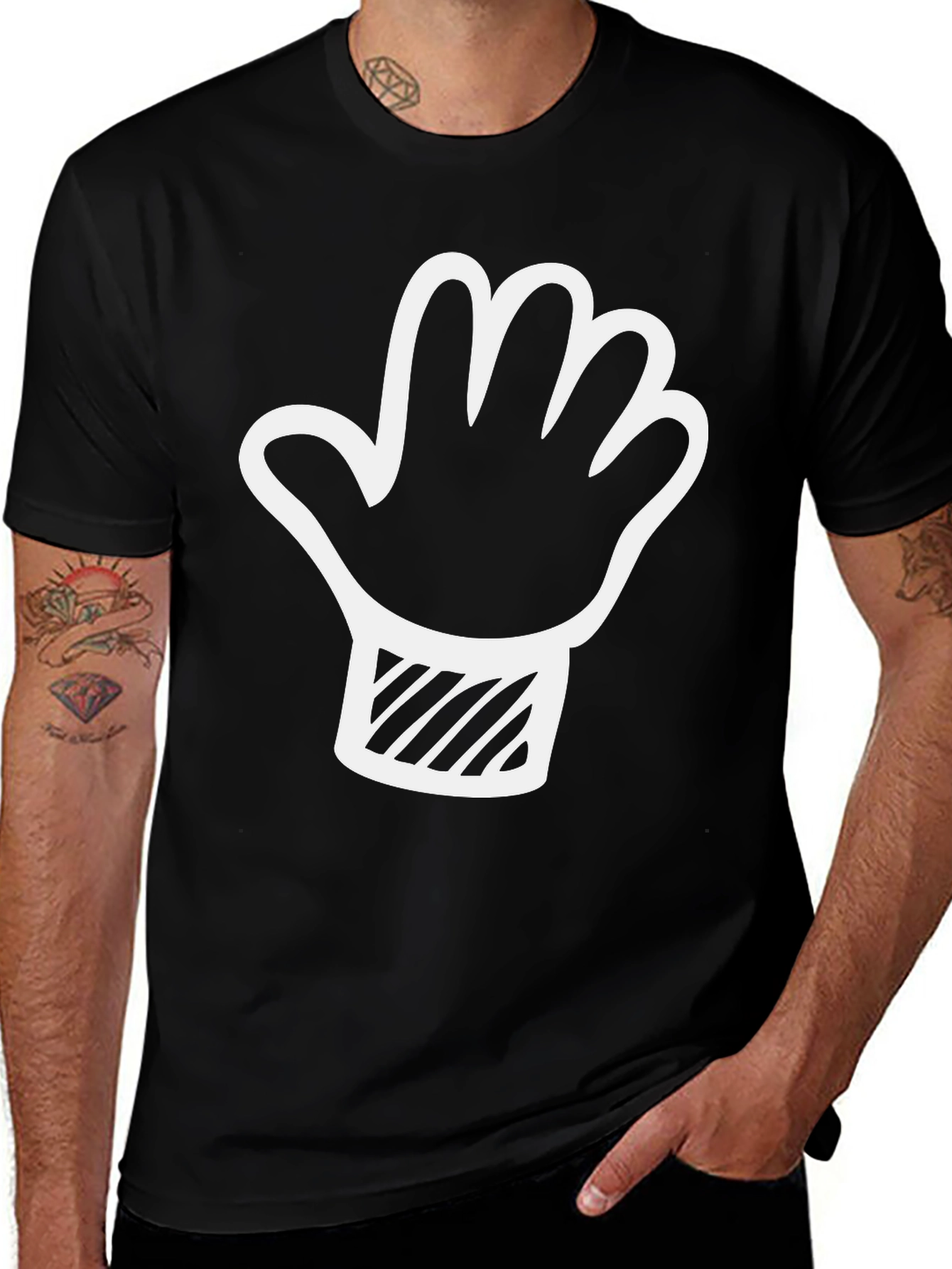 Novelty Graphic T-Shirt - Cartoon Hand