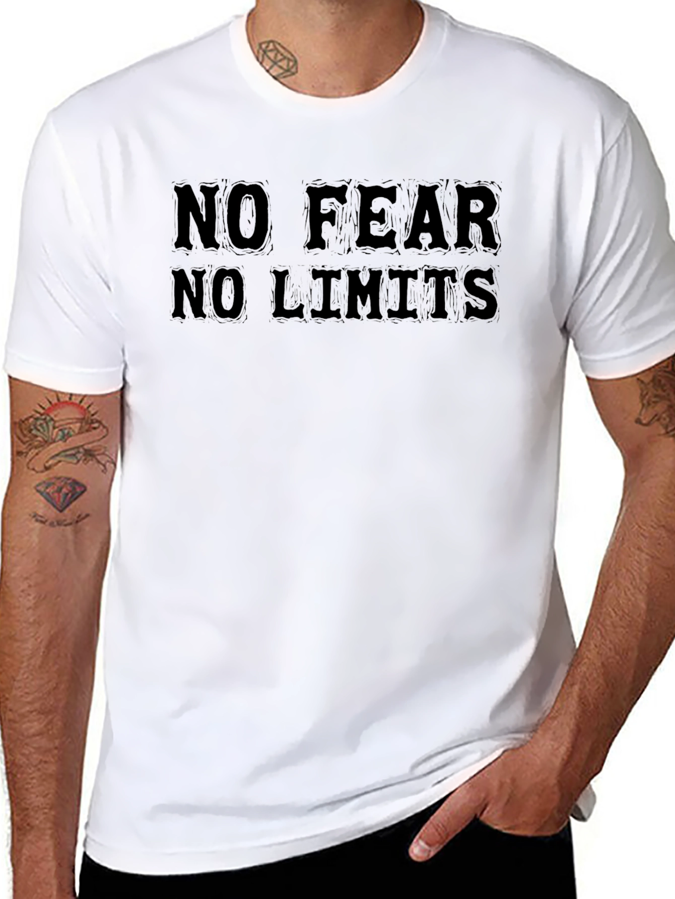 No Fear No Limits Black Graphic Tee