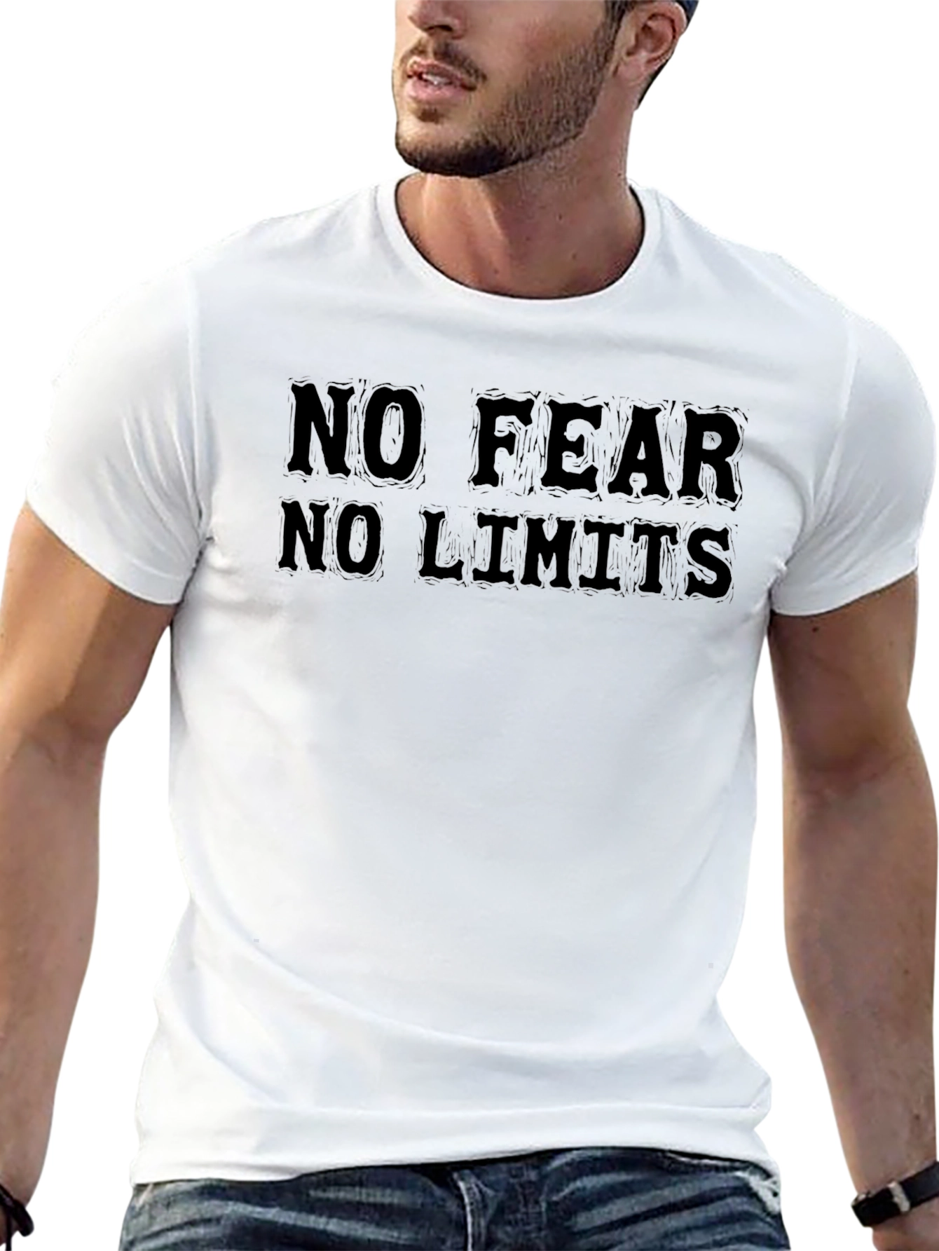 No Fear No Limits Black Graphic Tee