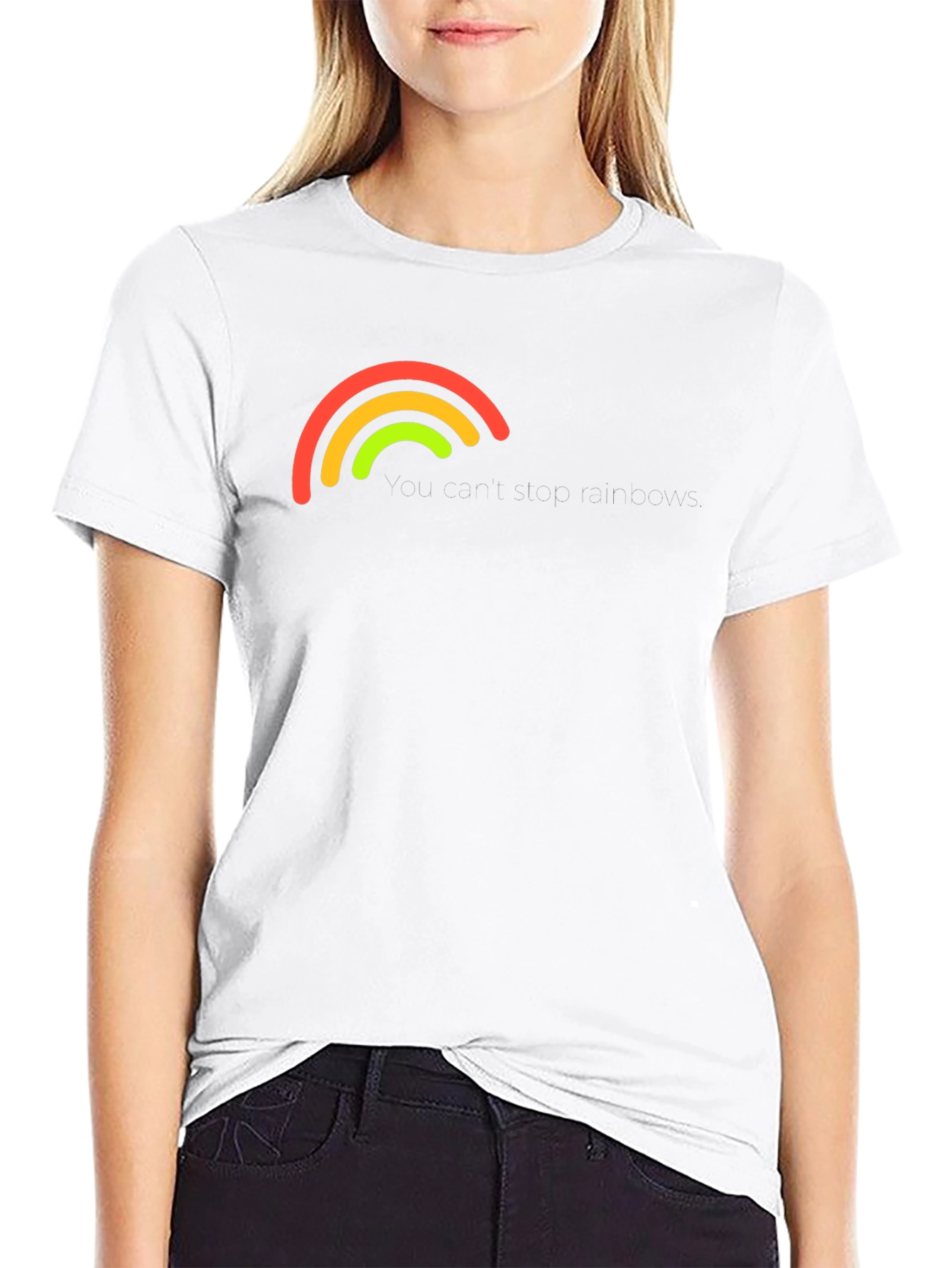 Rainbow Arc Graphic Black T-Shirt