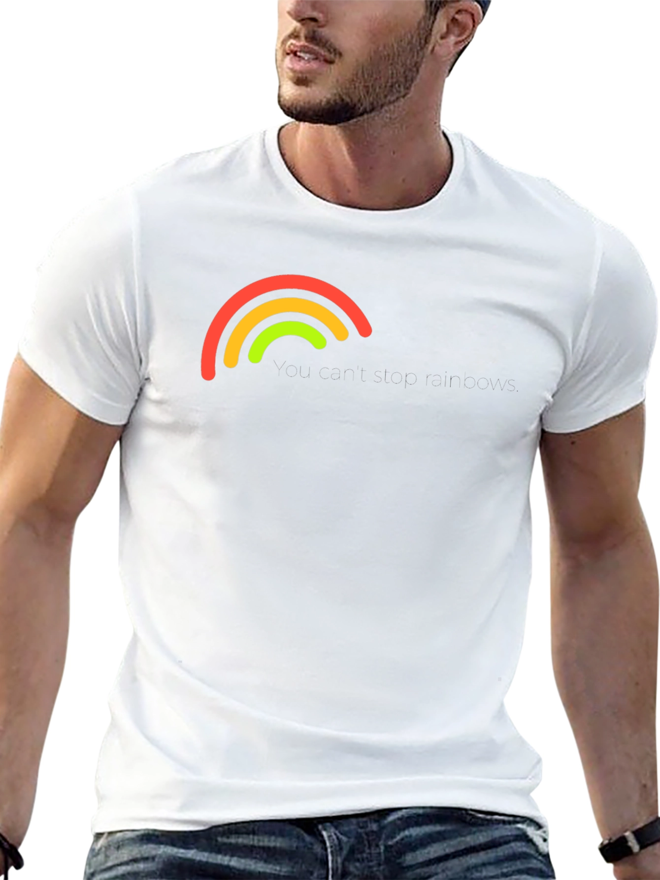 Rainbow Arc Graphic Black T-Shirt