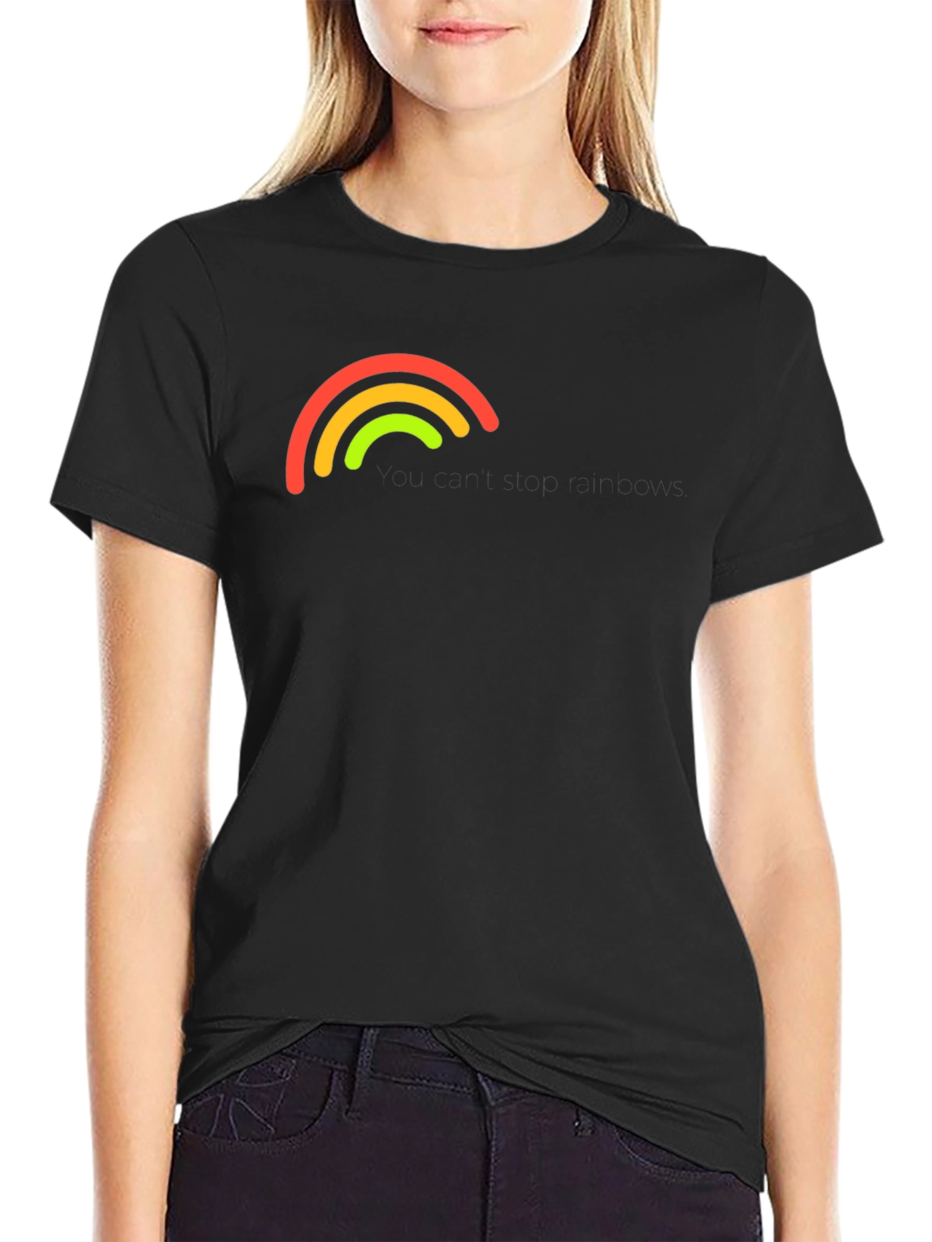 Rainbow Arc Graphic Black T-Shirt