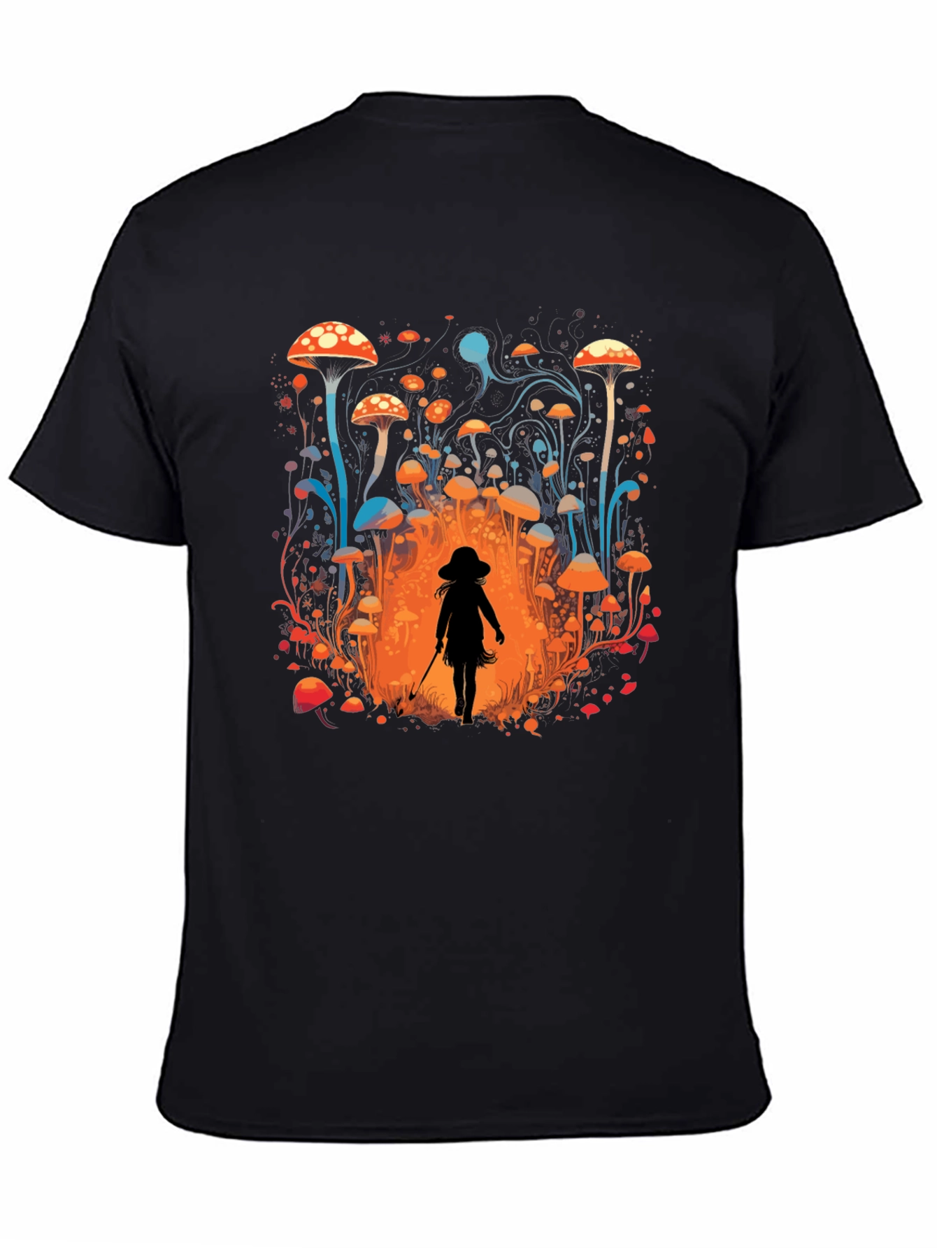 Mushroom Forest Graphic Tee - Black