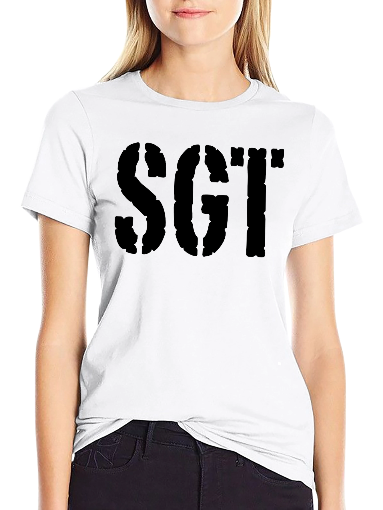 SGT Stencil Graphic Print Mens T-Shirt